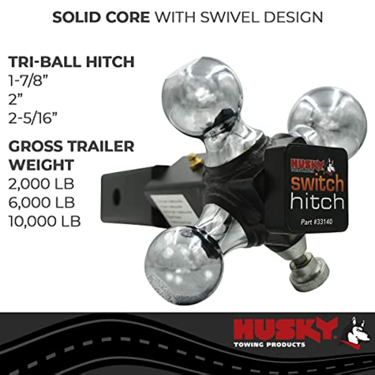 Husky Towing 33140 2-Inch Receiver Hitch Lock with Key - Heavy Duty Anti-Theft Trailer Hitch Lock for Trucks, SUVs & RVs - Secure Towing Accessories for Road Trips & Camping Adventures