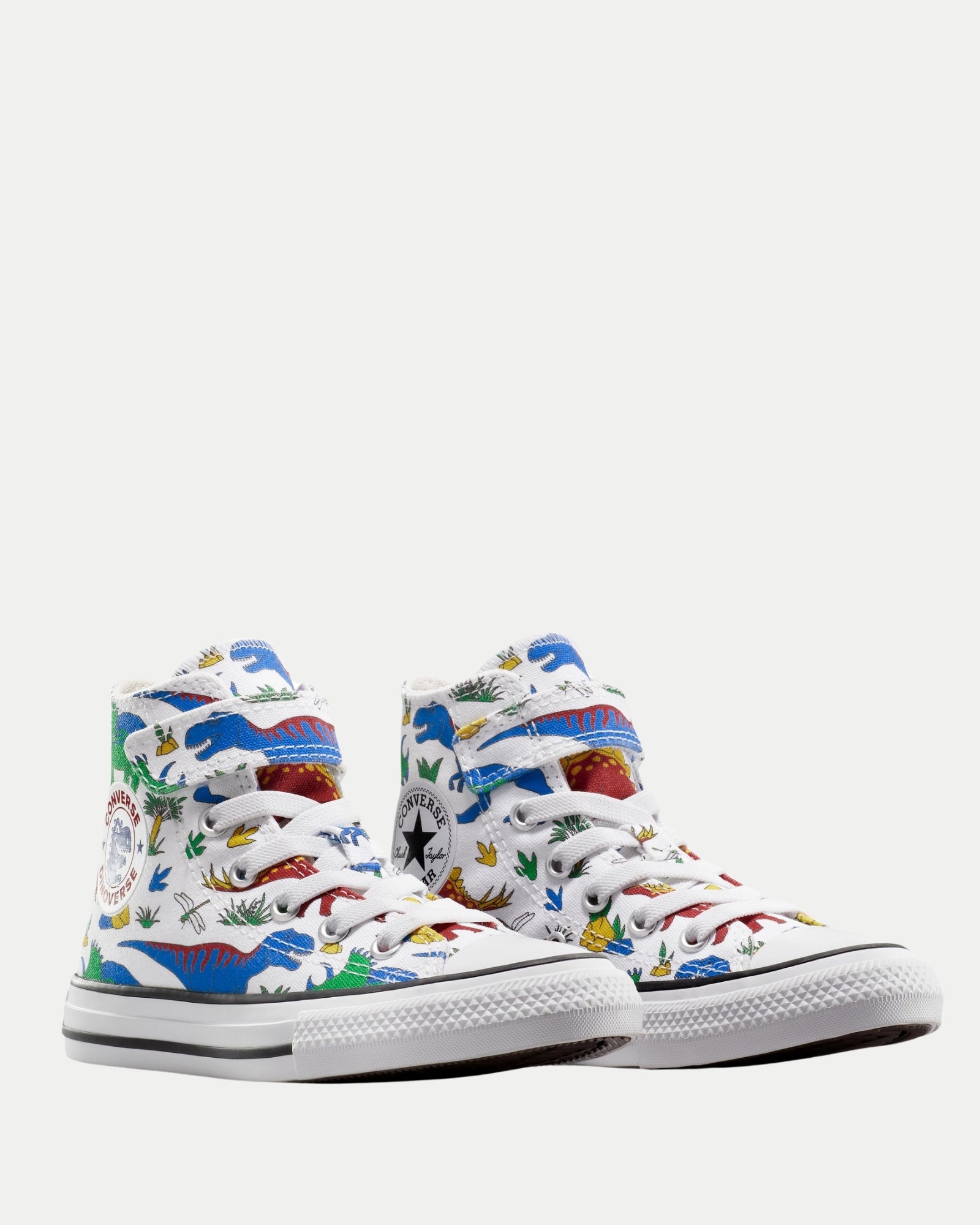 CT AS 1V Hi Dinocons Youth Basketball Shoes - White/Totally Blue/Enamel Red | High-Performance Sneakers for Court Play & Street Style
