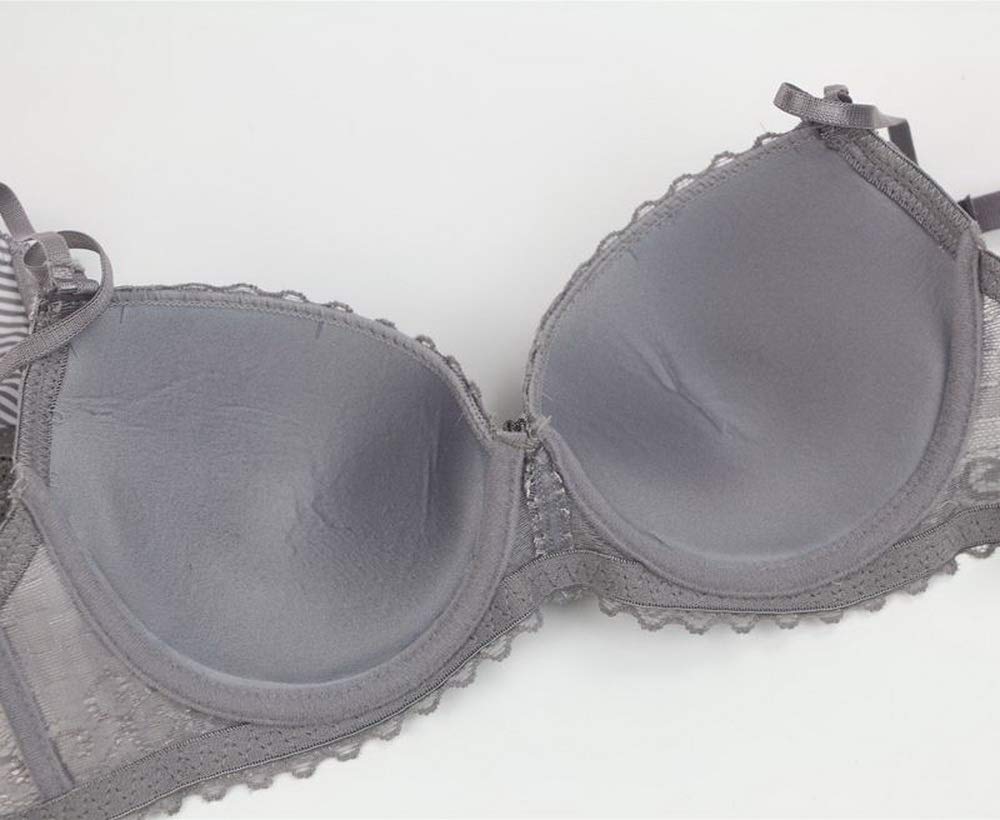 Swbreety Women's Lace Bra and Panty Set - Striped Lingerie with Bowknot & Underwire - Comfortable Sexy Underwear for Date Night, Wedding, Special Occasions