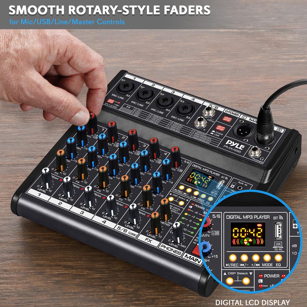 Professional Compact Audio Mixer - 4-Channel USB Audio Interface for Podcasting, Live Streaming & Music Recording | Portable Studio Sound Mixer for Home & Studio Use
