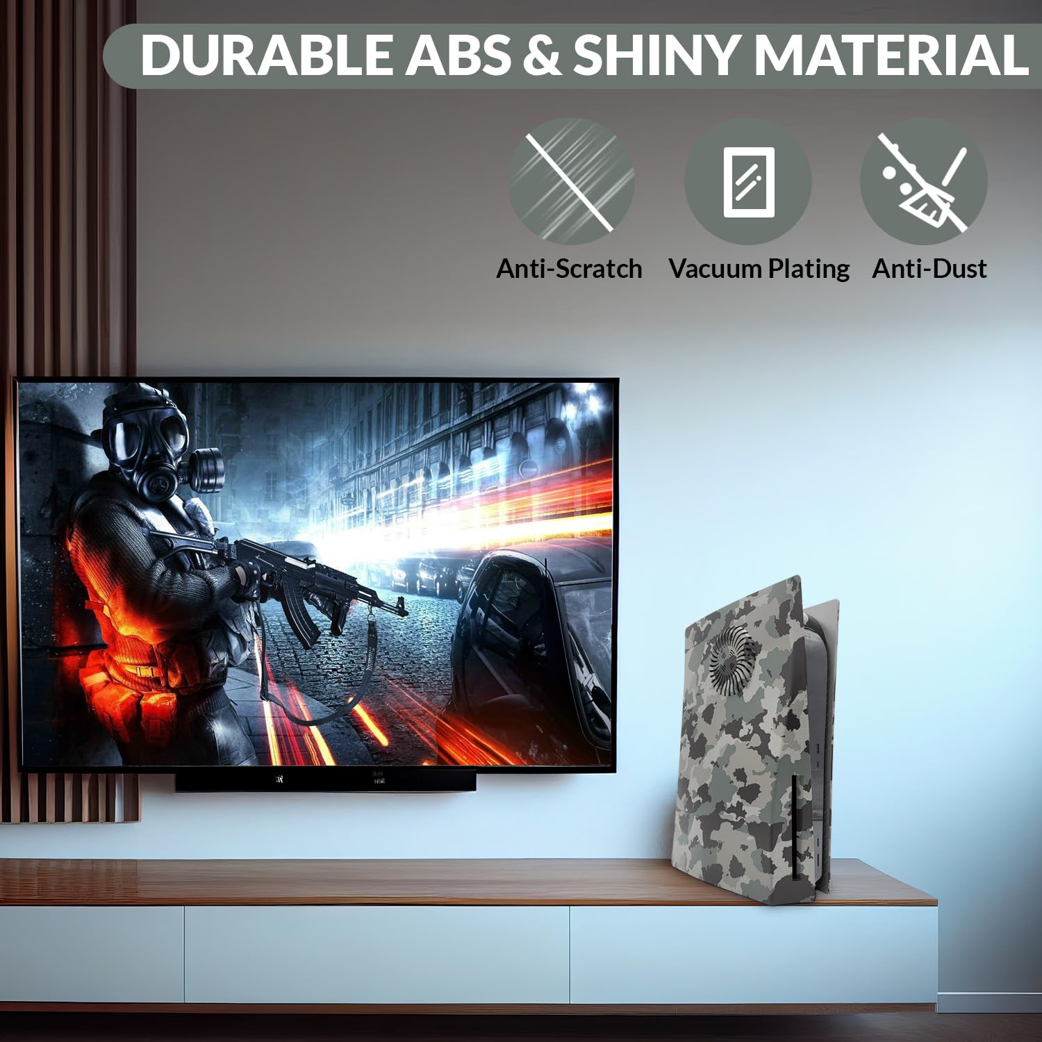 MatoSan® PS5 Faceplate Cover - Camouflage Design Replacement Plate for Playstation 5 Console | Durable Protective Shell & Skin for PS5 Disc Edition | Perfect for Gaming Setups & Home Entertainment Systems