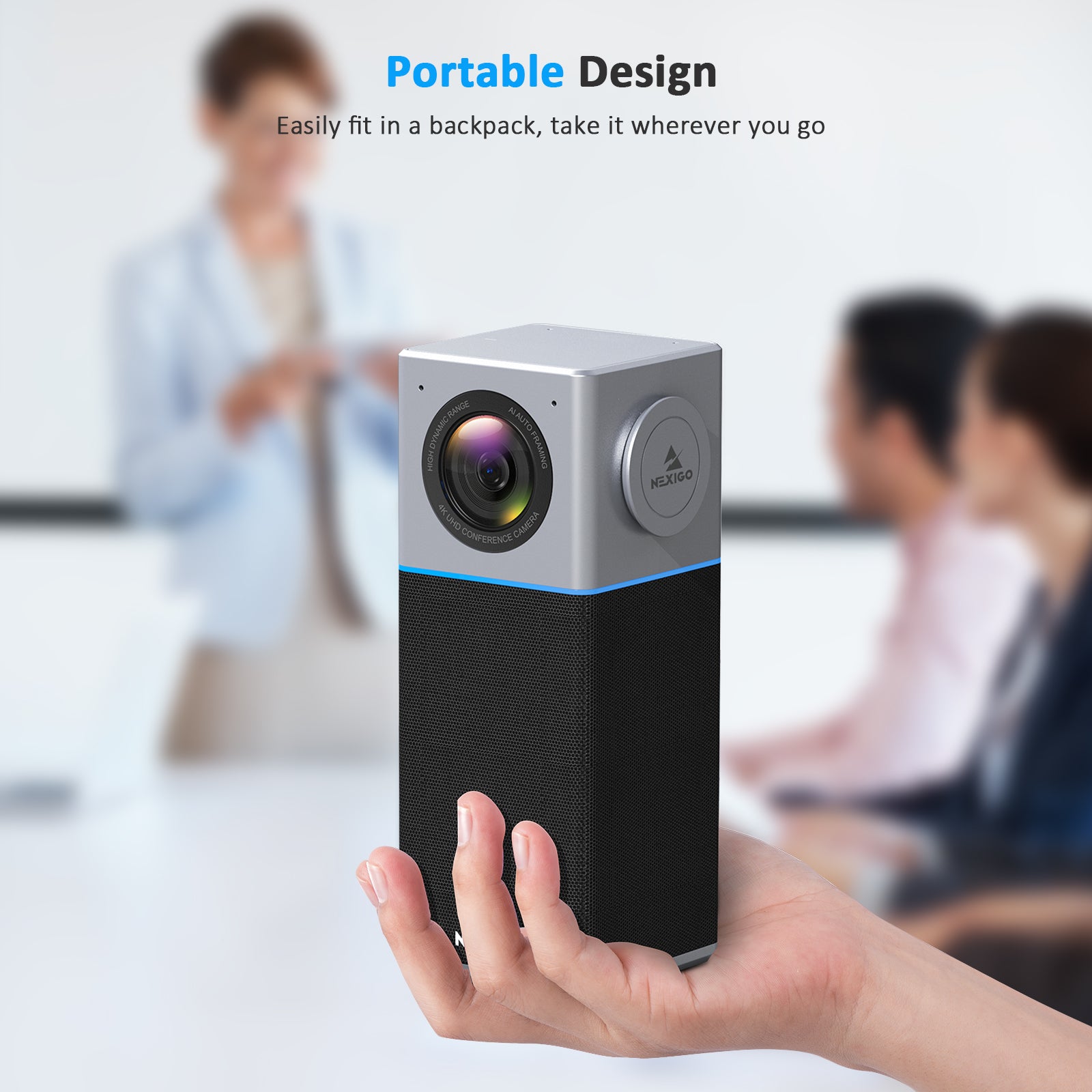 NexiGo N3000 Portable Mini Webcam for Video Conferencing, Zoom Meetings, Remote Work & Online Classes - HD 1080p USB Plug & Play Camera with Built-in Microphone