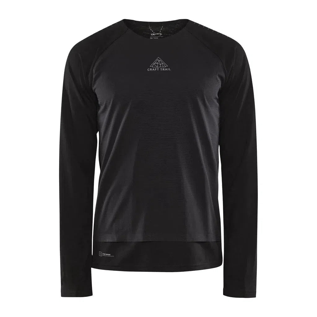 Men's Craft ADV Trail Wool Wind Long Sleeve Tee - Moisture Wicking Hiking & Outdoor Performance Shirt for Running, Camping & Cold Weather Activities
