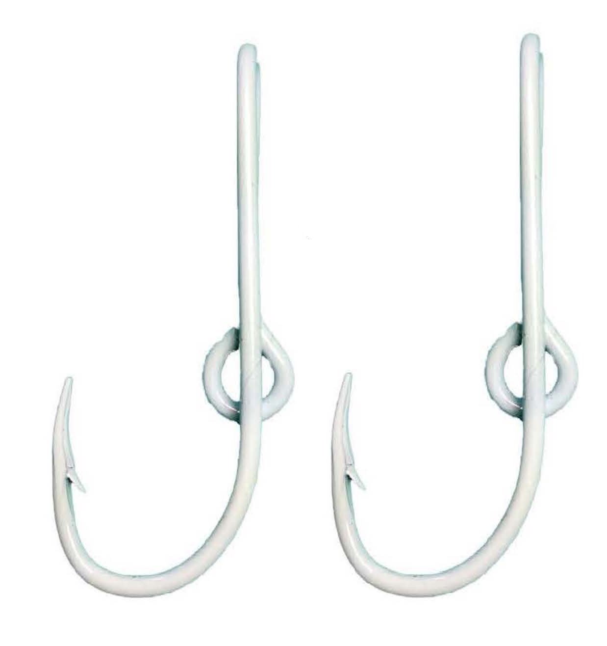 Eagle Claw Hat Fish Hook Set of 2 - White Baseball Cap Clips for Fishing Enthusiasts - Perfect for Securing Hats While Fishing or Outdoor Activities