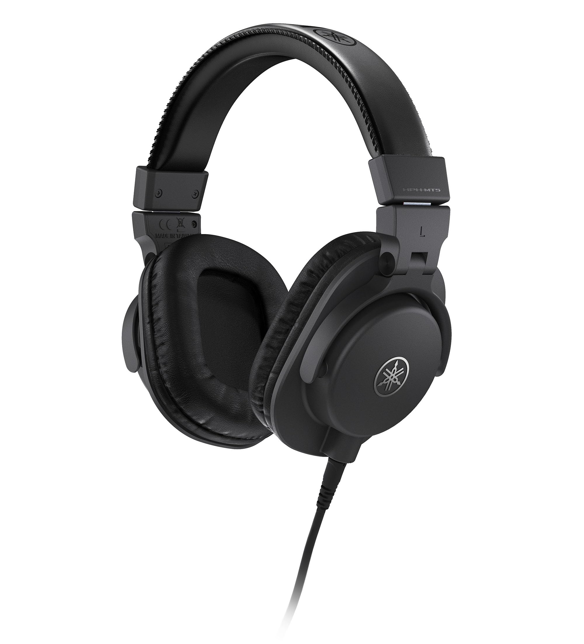 YAMAHA HPH-MT5 Professional Studio Monitor Headphones - Foldable Over-Ear Headphones with 3m Detachable Cable & 6.3mm Adapter - High-Fidelity Sound for Music Production, DJing, and Home Recording (Black)