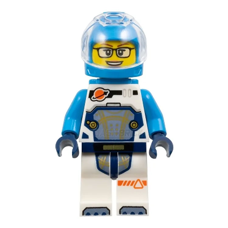 LEGO Minifigure Astronaut Female - Dark Azure Space Figure with Jet Pack & Glasses - Perfect for Space-Themed Playsets, Collectors, and DIY Scenes