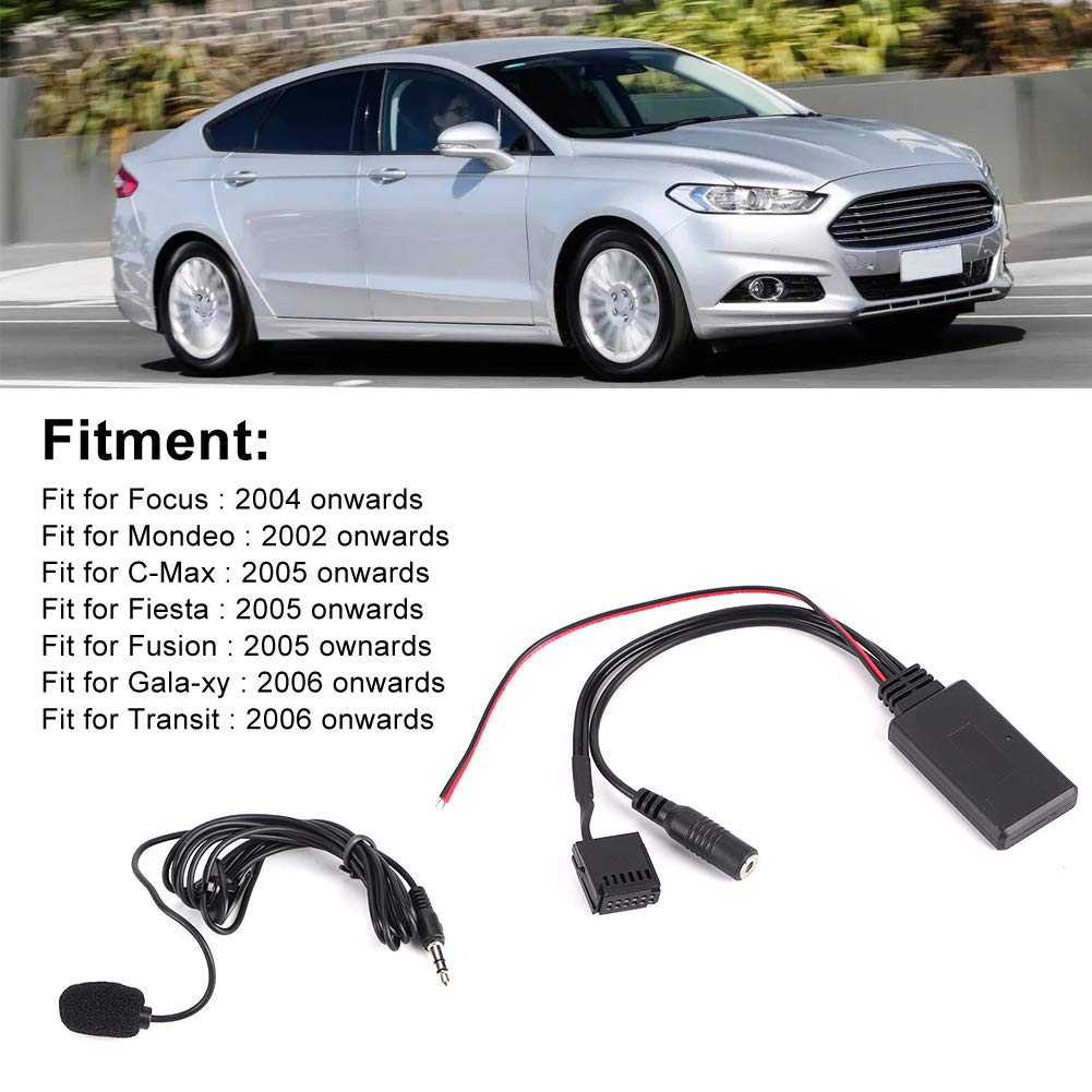 6000cd Bluetooth Car Adapter with Microphone - Wireless AUX-IN Module for Hands-Free Calling | Compatible with Ford Focus, Mondeo, Fiesta, Fusion & Transit | Perfect for Music Streaming & Safe Driving