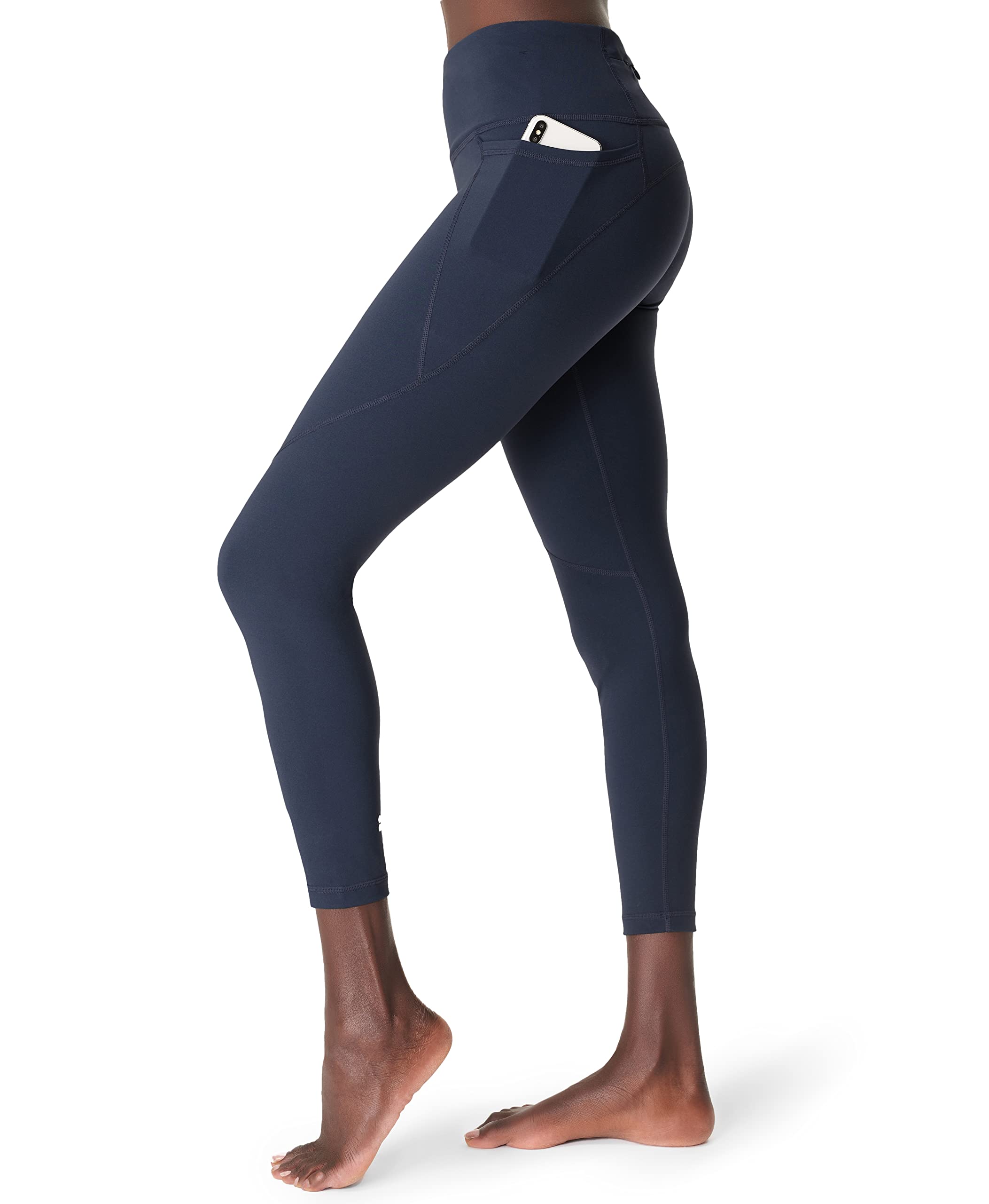 Sweaty Betty Women's Power 7/8 High-Waisted Workout Leggings - Navy Blue - Moisture-Wicking & Breathable Yoga Pants for Gym, Running & Fitness Training