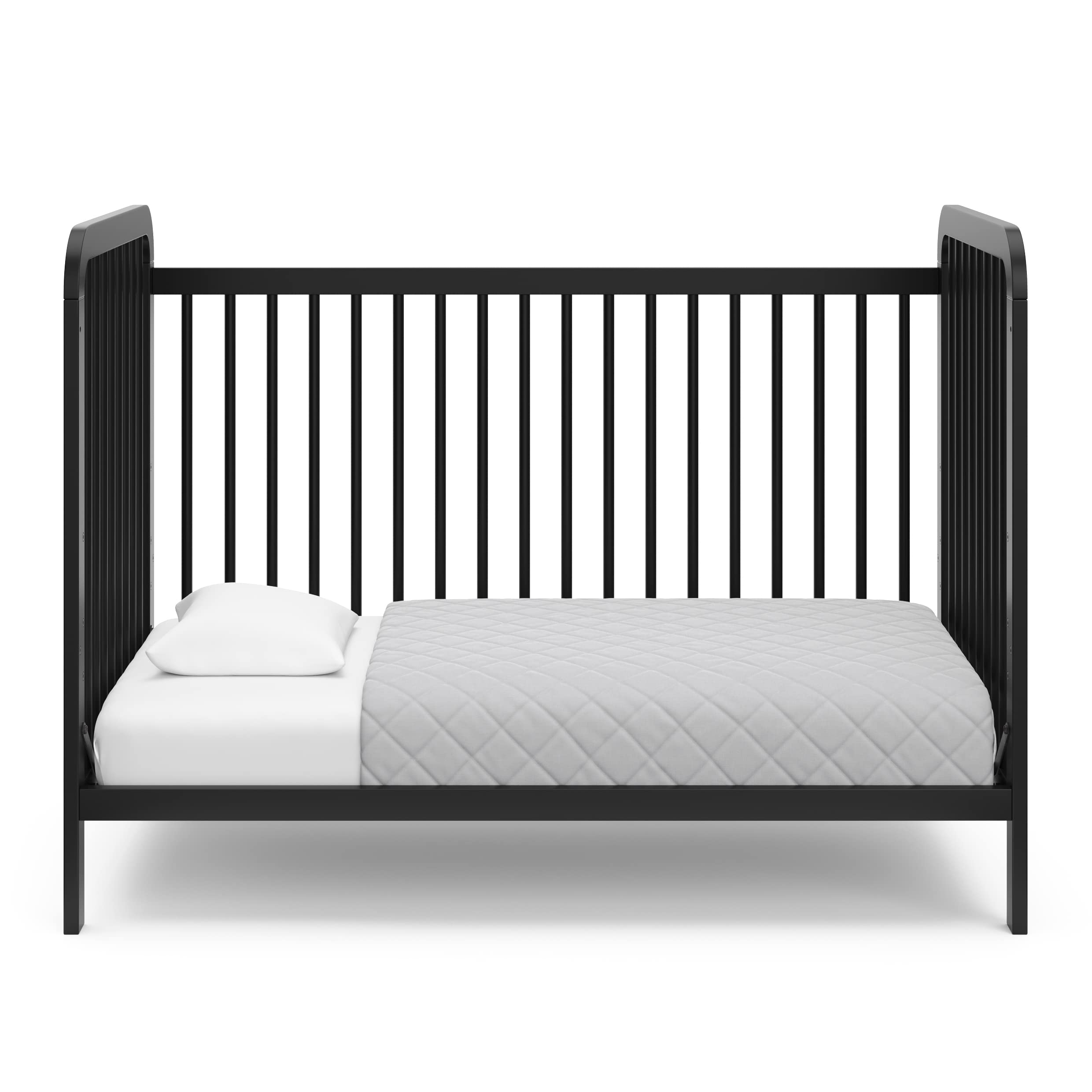 Storkcraft Pasadena 3-in-1 Convertible Baby Crib (Black) – GREENGUARD Gold Certified, Converts to Daybed & Toddler Bed, Fits Standard Full-Size Crib Mattress, Adjustable Height – Perfect for Nursery, Bedroom & Growing Toddlers