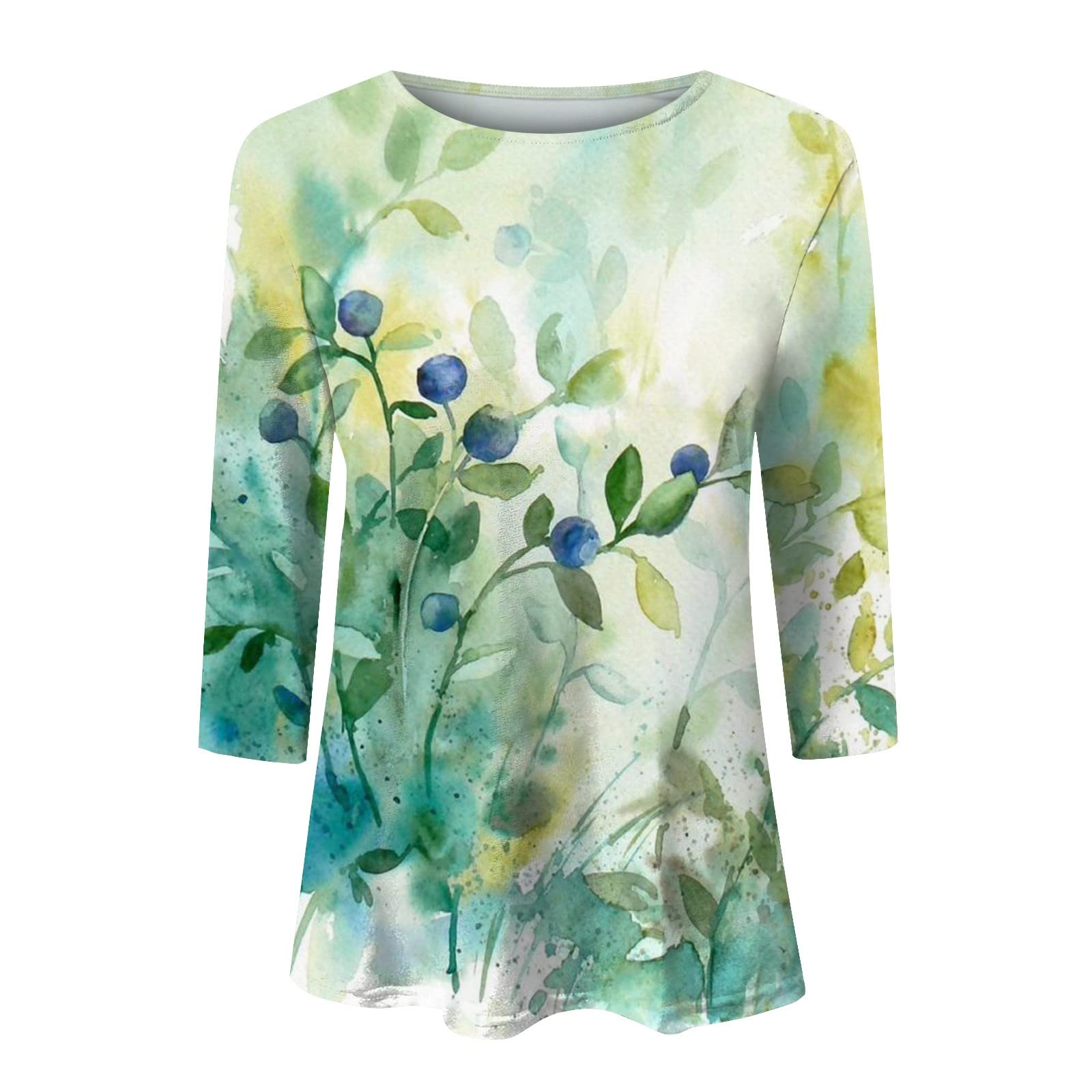 Women's Floral Printed Lace Tops - Casual Summer Three Quarter Sleeve High Low Blouse for Women | Perfect for Beach Outings, Date Nights & Office Wear
