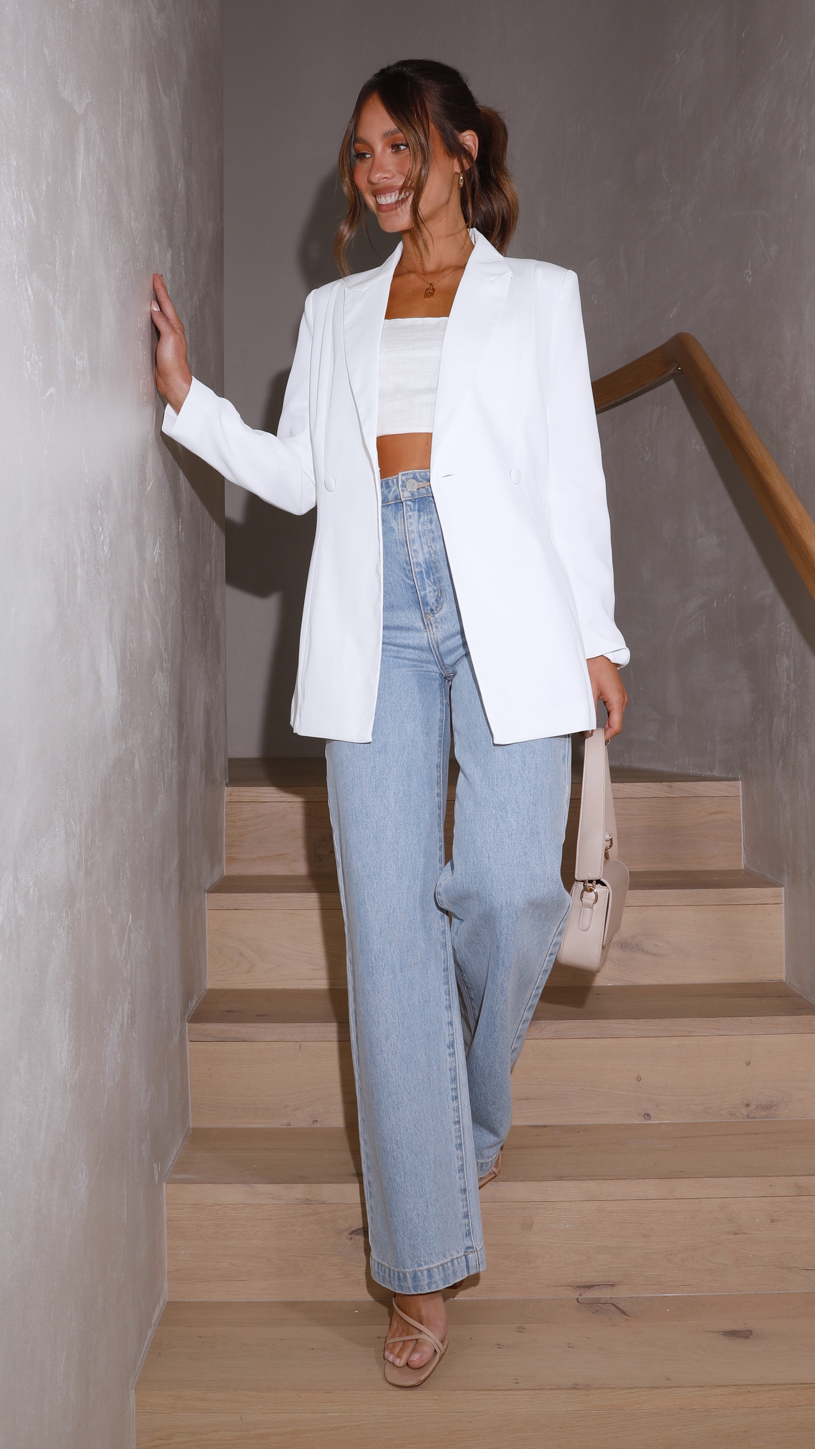 Hada Blazer for Women - Classic White Blazer Jacket for Office, Business, and Formal Events | Slim Fit, Lightweight, and Versatile Workwear