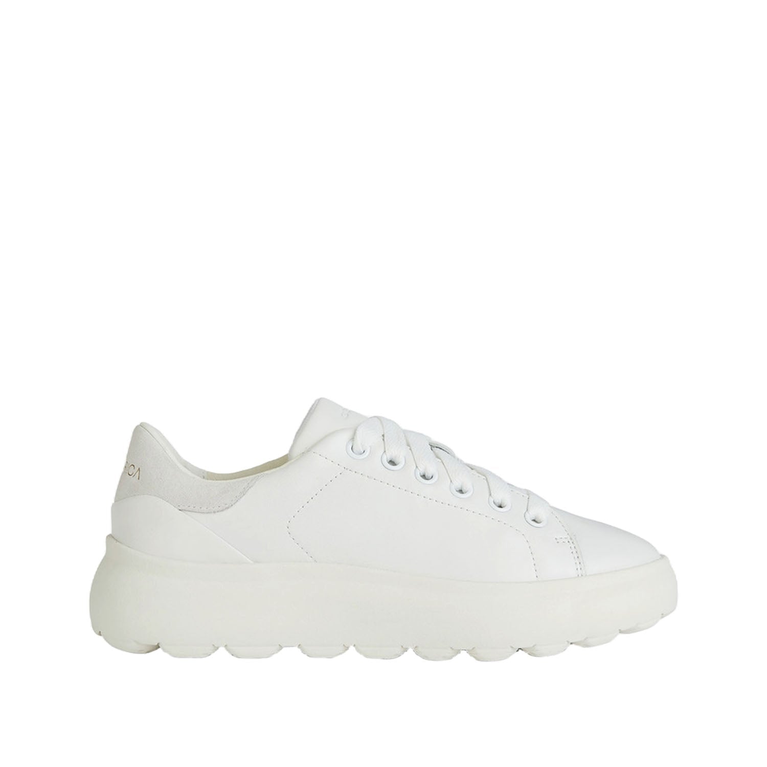 Geox Women's Spherica EC4.1 White Sneakers - Comfortable Walking Shoes for Women, Breathable & Lightweight for Work, Travel & Everyday Wear