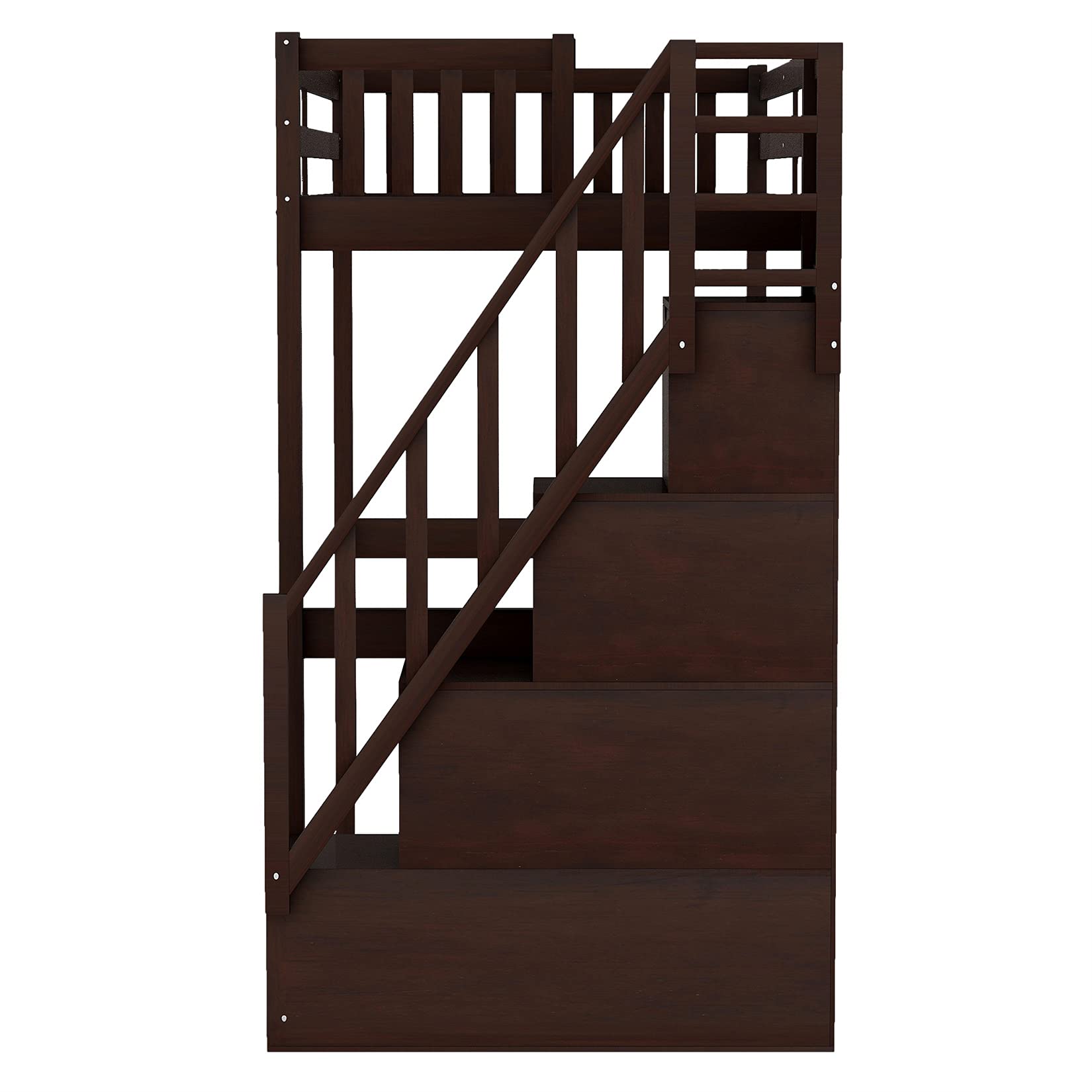 **Twin Loft Bed with Desk & Storage - Sturdy Wood Loft Bed Frame with Staircase - Space-Saving Kids Bed for Boys, Girls & Teens - Espresso Finish - Perfect for Small Bedrooms & Dorm Rooms**