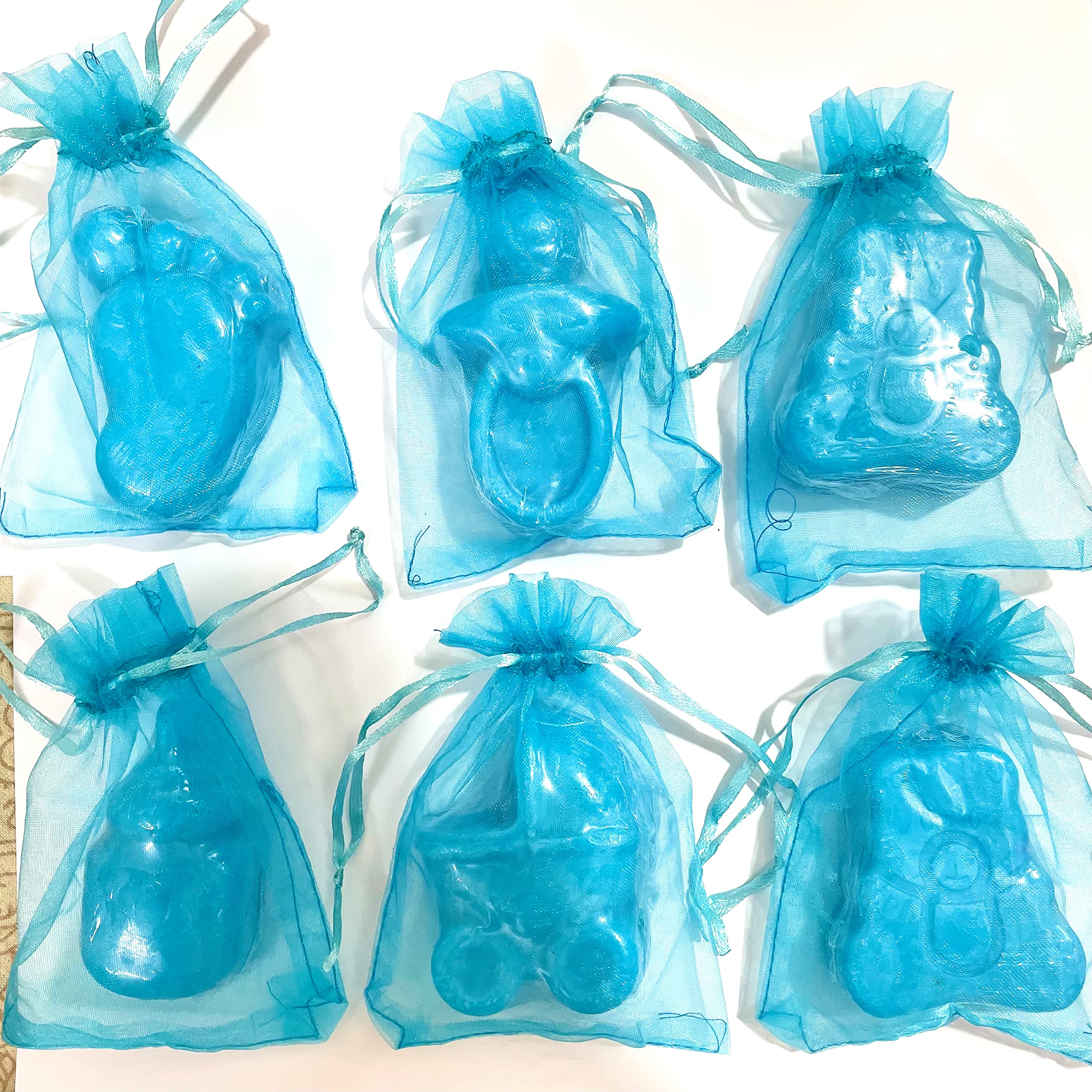 NATURE DEWS Handmade Coconut Oil Soap Pack of 6 | Cold Processed, Pink & Blue Colors | Perfect for Baby Showers, Gifts & Sensitive Skin Care | Gentle Moisturizing Bar Soap for Daily Use, Travel & Eco-Friendly Bath Routine