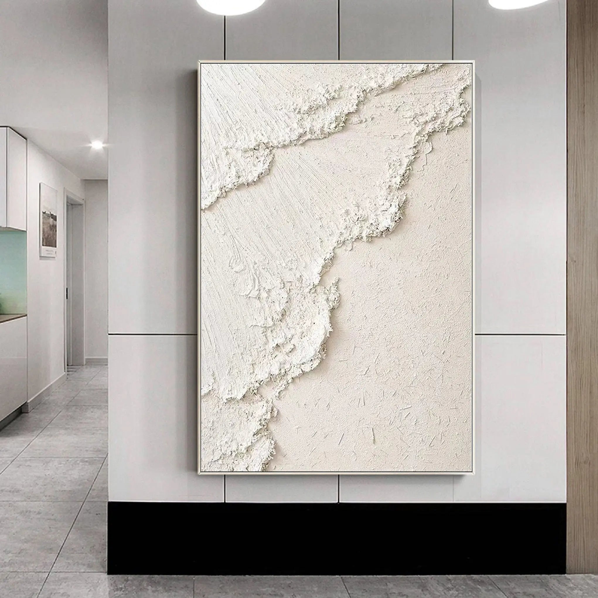 Minimalist Beige Textured Wall Art - Modern Abstract Canvas Painting for Living Room, Bedroom & Office Decor | #MM070