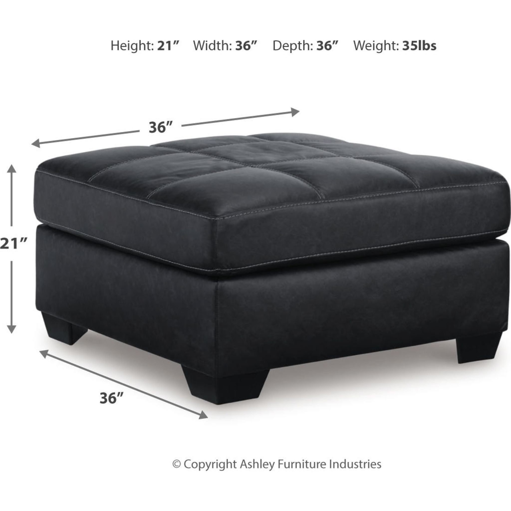 Barlin Mills Oversized Accent Ottoman - Large Round Footstool Pouf with Storage, Soft Tufted Upholstery for Living Room, Bedroom & Home Decor