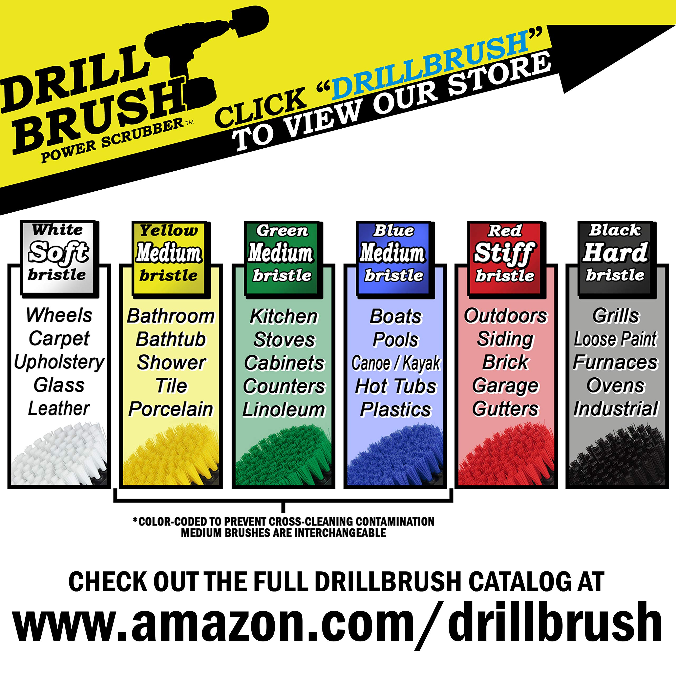 Aquatic Cleaning Brush Set for Fish Tank, Boat & Pool - Drill Brush Kit
