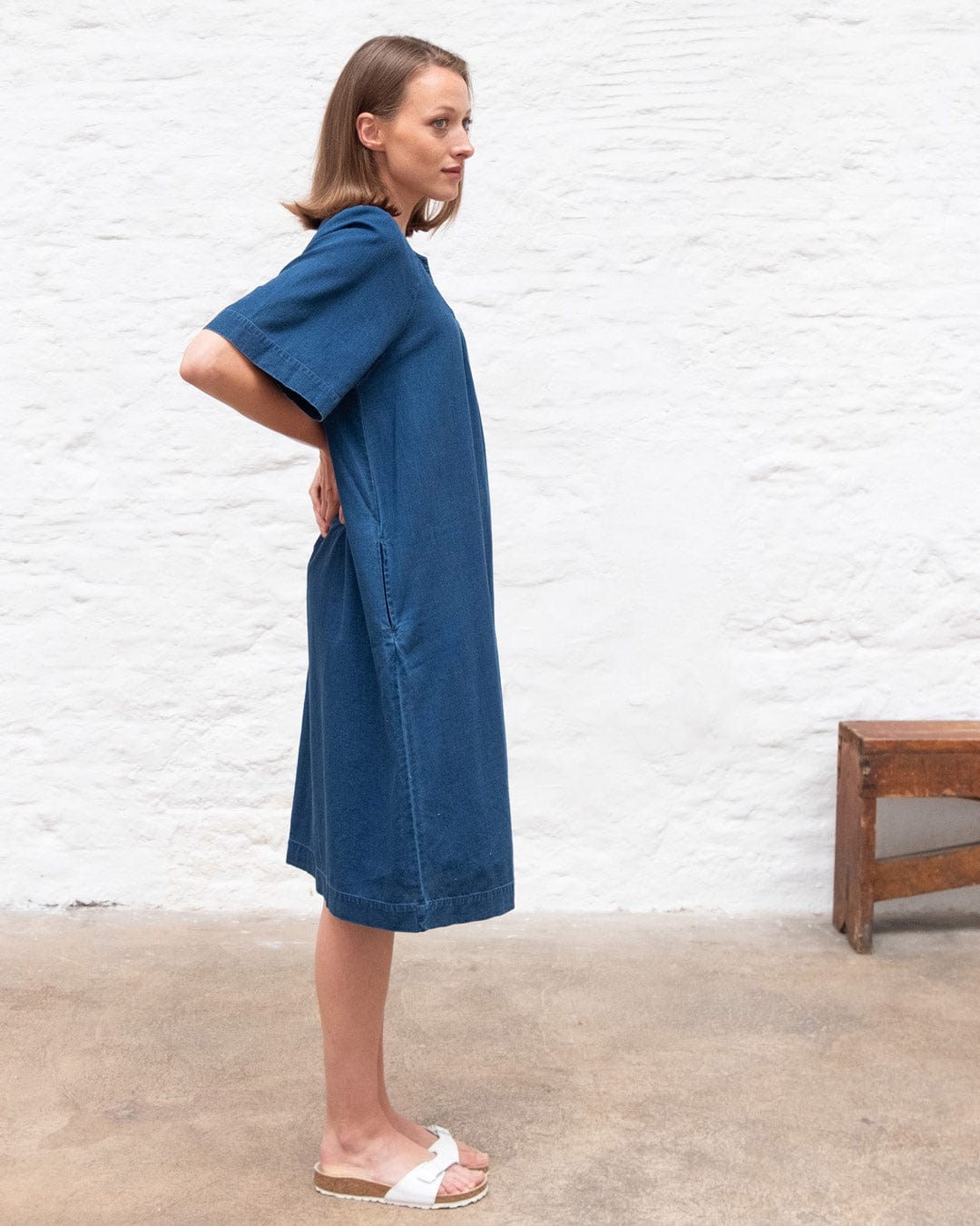 Hara Cotton Pull-On Denim Dress - Comfortable Stretch Casual Wear for Women | Perfect for Everyday Outfits, Office, and Weekend Outings