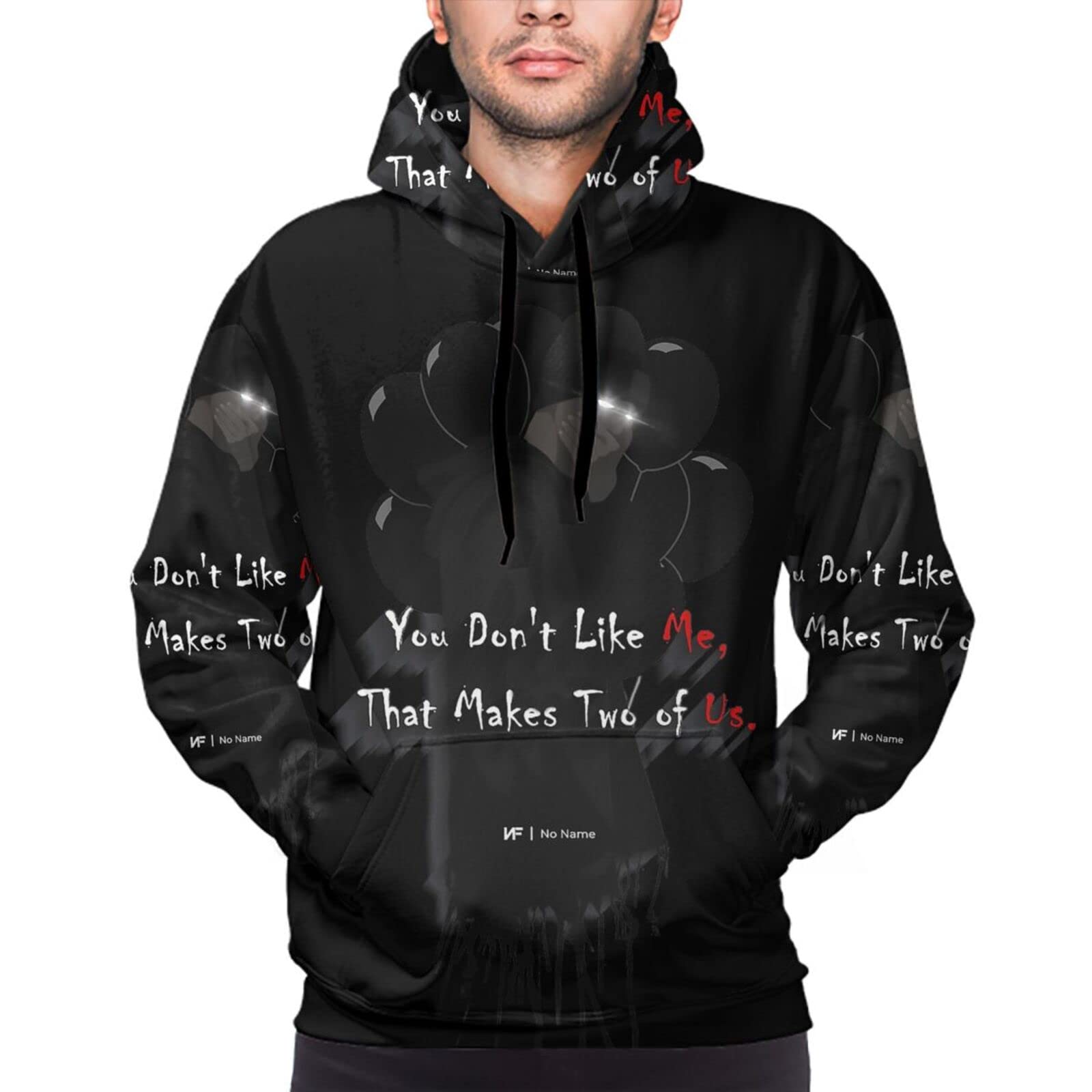 Woodyotime Men's NF No Name Art Poster Hoodie - Stylish Outdoor Hooded Sweatshirt for Casual Wear, Street Fashion & Cool Weather Layering
