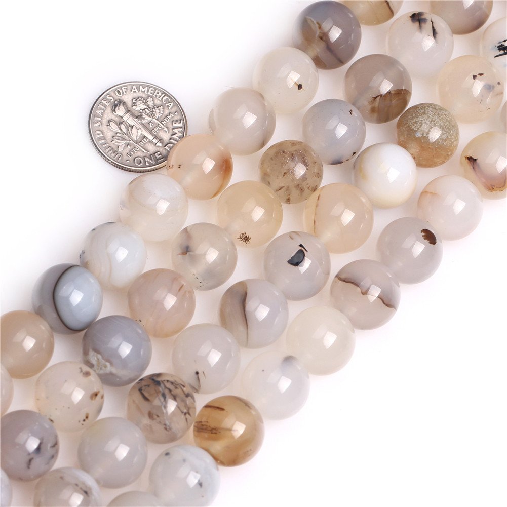 12mm Natural Gray Agate Beads for Jewelry Making - 15