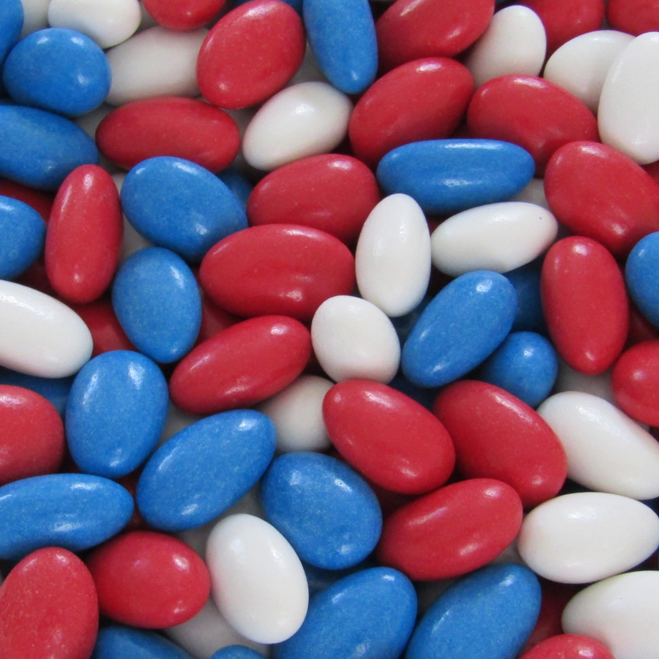 Patriotic Jordan Almonds Medley - 10 Lbs Bulk Candy for Weddings, Baby Showers & 4th of July Celebrations