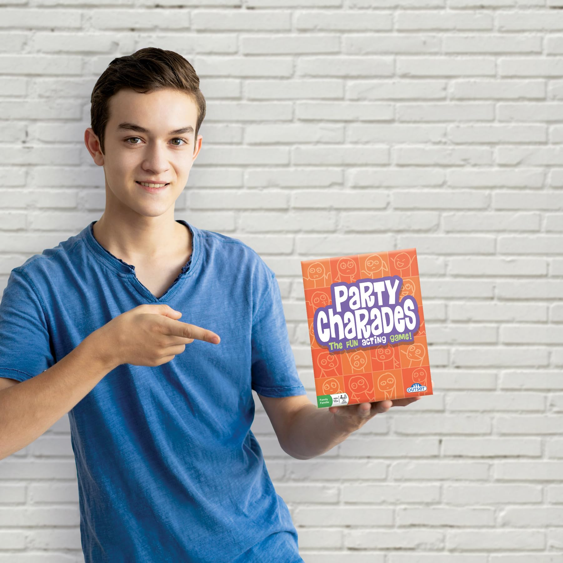 Outset Media Party Charades Game - Family Board Game with 500 Cards & Timer - Fun Group Game Night Activity for Adults & Kids Ages 10+ - Perfect for Birthday Parties, Family Gatherings & Holiday Celebrations - Amazon Exclusive