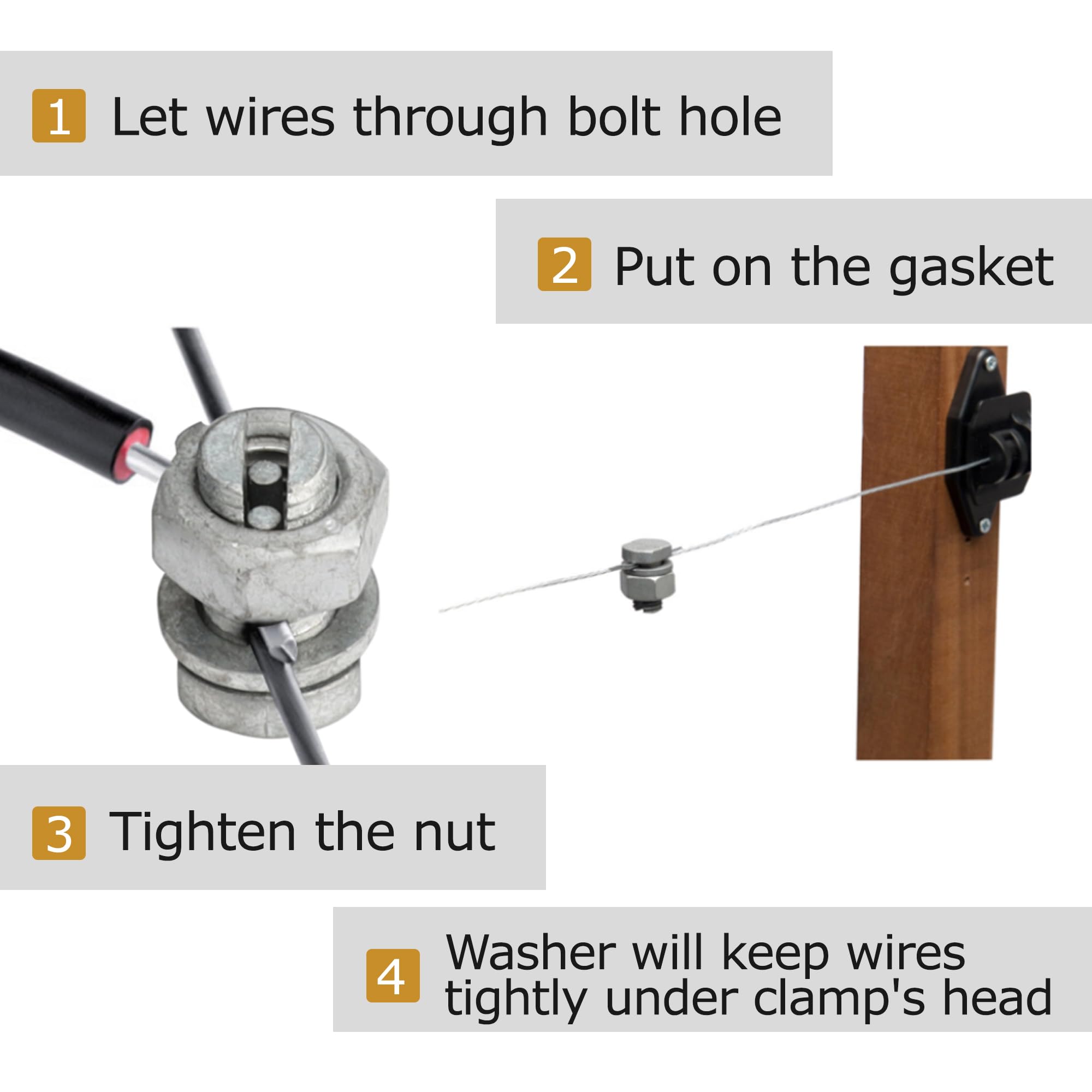 Heavy Duty Split Bolt Electrical Fence Connectors - 10 Pack Copper Wire Join Clamps for Electric Fencing, Grounding & Farm Fence Repair | Weatherproof & Corrosion Resistant for Outdoor Use