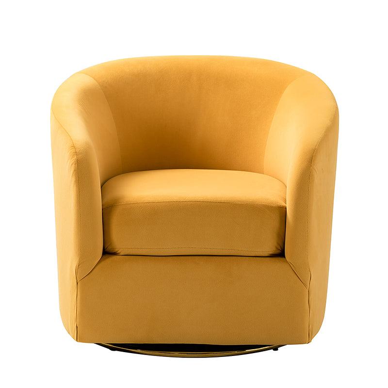 Emanuela Velvet Swivel Barrel Armchair - Modern Accent Chair for Living Room, Bedroom & Office - 360° Rotating Comfortable Lounge Chair with Soft Upholstery - Perfect for Reading, Relaxing & Home Decor