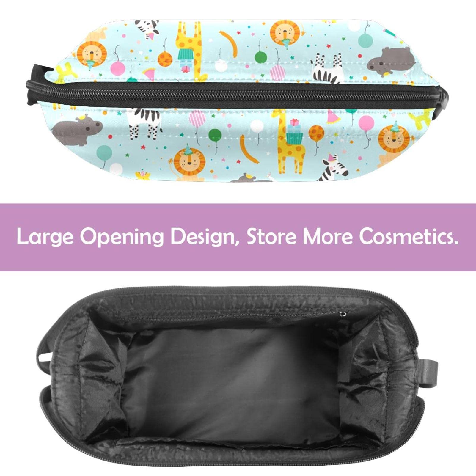Double Layer Zebra Print Cosmetic Bag - Waterproof Travel Makeup Organizer Pouch for Women & Girls - Perfect for Toiletries, Travel Essentials & Daily Use