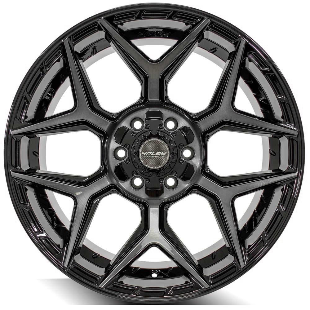 4Play Gen3 4P06 Gloss Black Wheels 20x10.0 - 18 Offset, 6x139.7/6x135mm Bolt Pattern, 106.1mm Hub - Brushed Face & Tinted Clear Finish for Trucks & SUVs - Off-Road & Street Performance