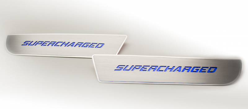 American Car Craft Front Brushed SUPERCHARGED Door Badge 2pc for Dodge Charger 2011-2023 | High-Quality Metal Emblem | Perfect for Car Enthusiasts & Customization
