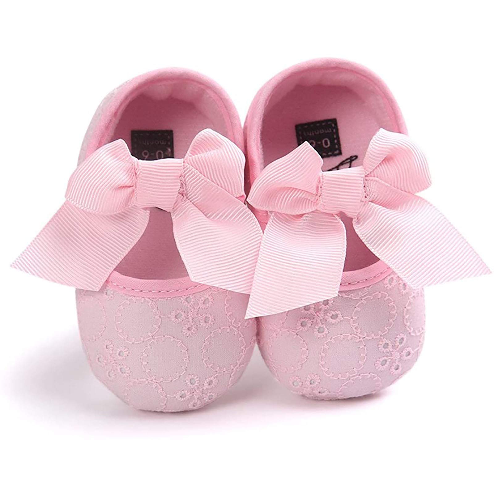 Lykmera Soft Embroidered Bow Princess Baby Shoes for Girls - Pink Toddler Shoes for 6-12 Months | Comfortable First Walking Shoes for Infants, Perfect for Special Occasions & Daily Wear