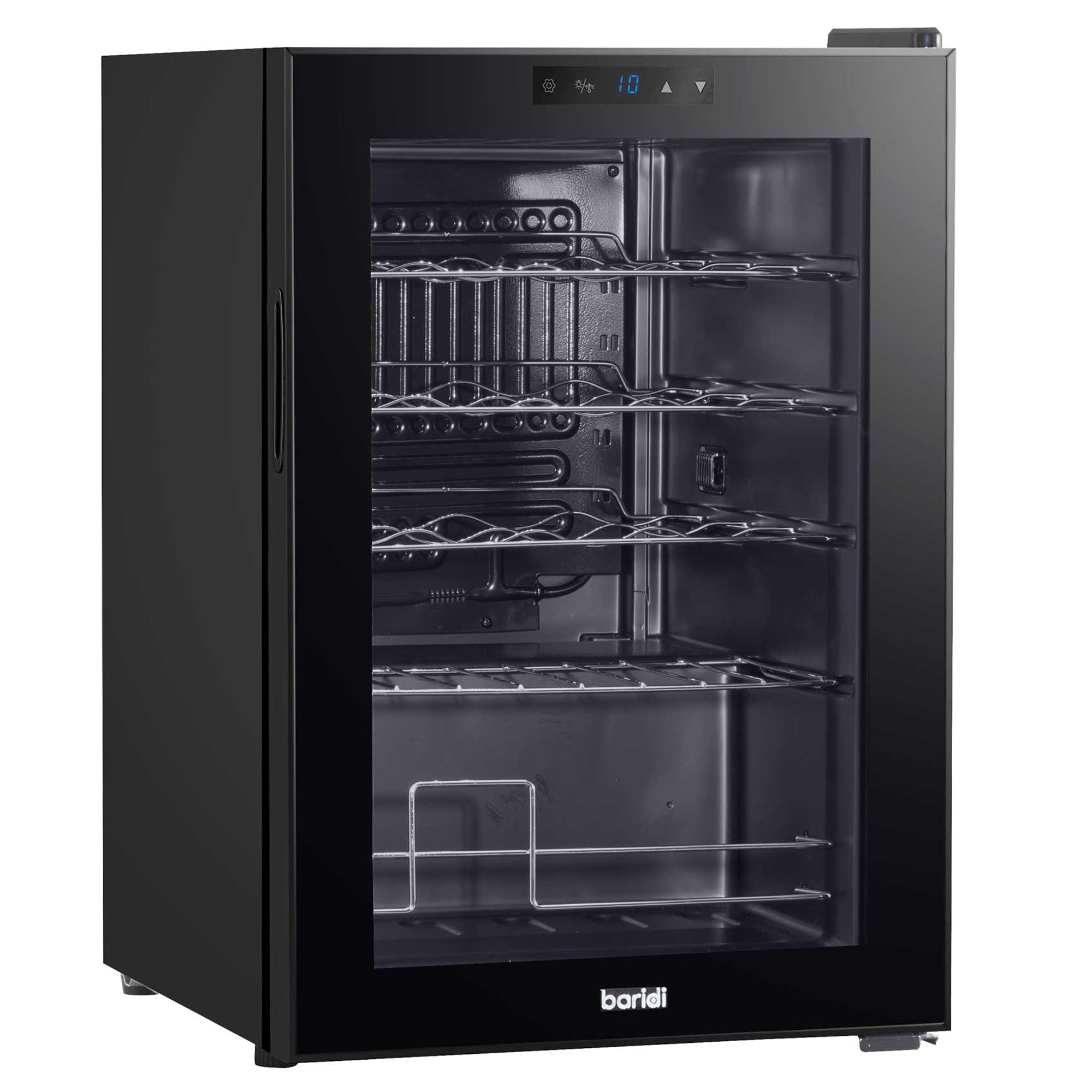 Baridi 20 Bottle Wine Cooler Refrigerator - Digital Touch Screen Control, LED Interior Light, Black (DH8) - Perfect for Home Bars, Restaurants, and Wine Cellars