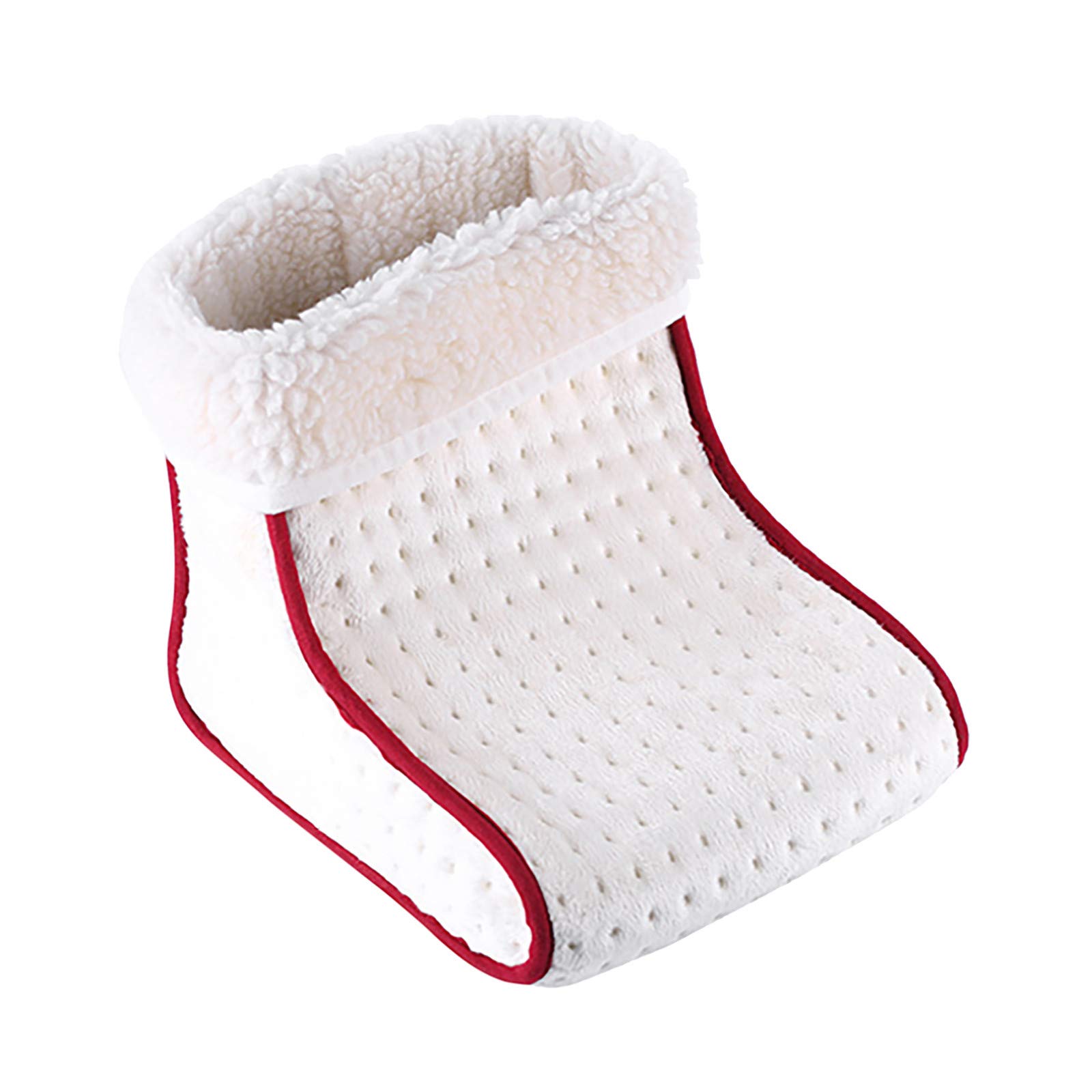 TEEGUI Electric Heated Foot Warmer Boots - High-Top Winter Heating Shoes for Indoor/Outdoor Use - Adjustable Temperature, Soft Fleece Lining (White, One Size) - Perfect for Home, Office, Camping & Cold Weather Activities
