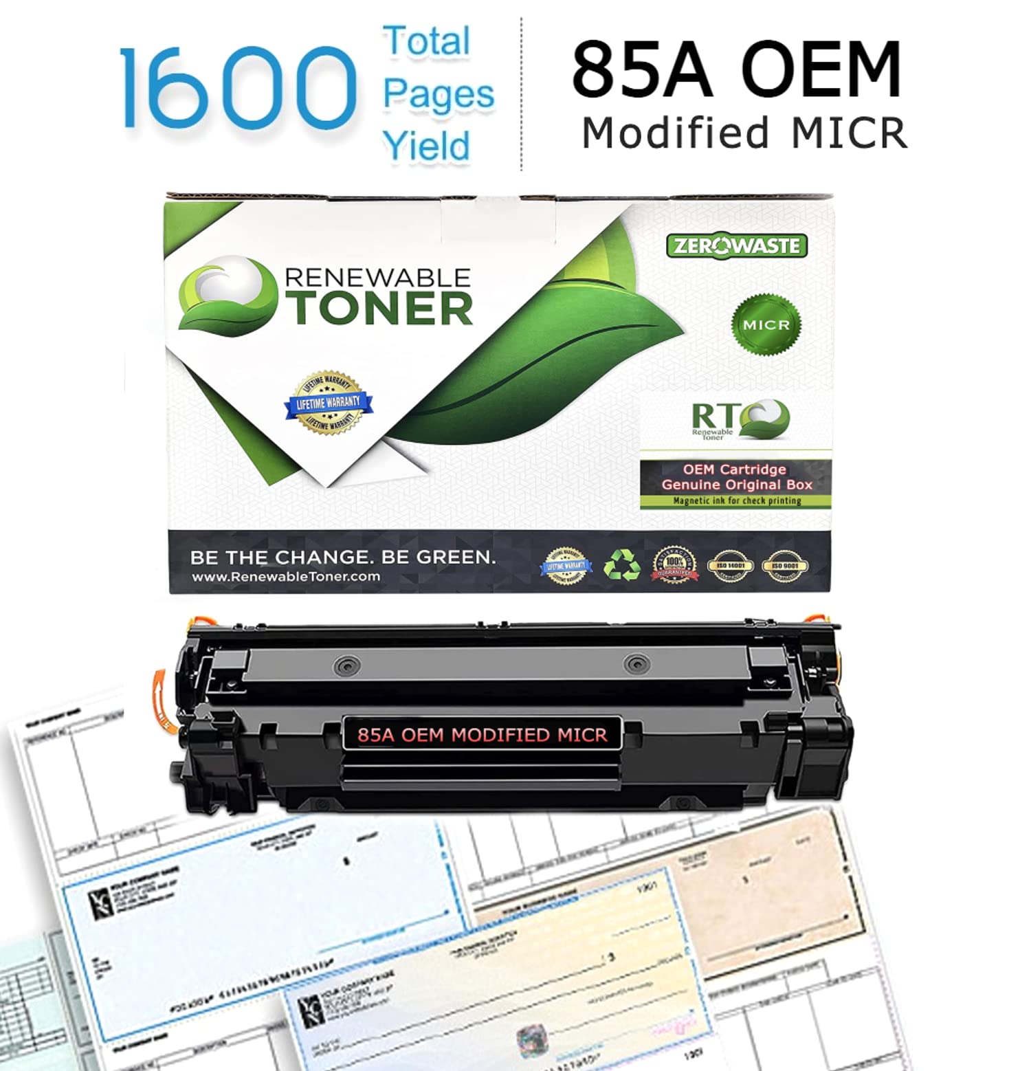 RT MICR Compatible Replacement Toner Cartridge for HP 85A CE285A | Works with LaserJet Pro M1212 M1217 P1102 P1109 Printers | 285A Check Printing Supplies | Perfect for Banking, Business Checks & Financial Documents