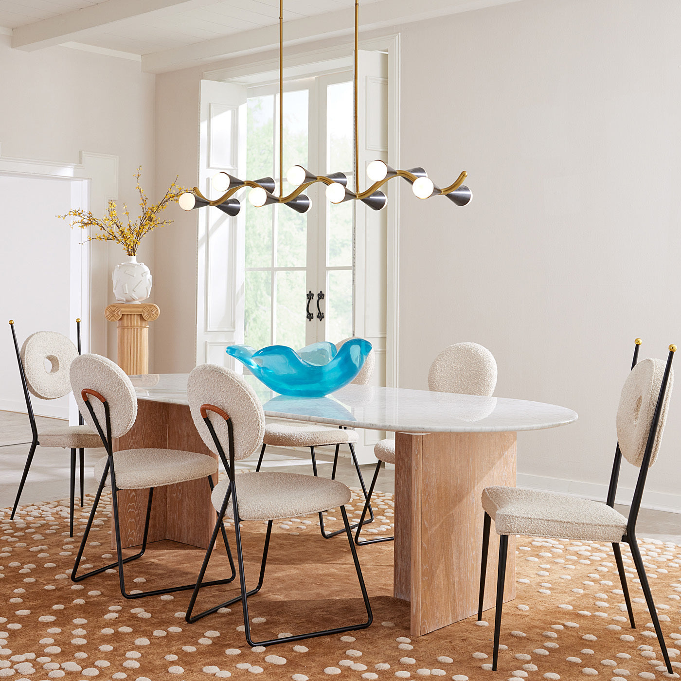 Modern Brussels T-Base Dining Table - Solid Wood Round Kitchen Table for 4 - Perfect for Small Spaces, Breakfast Nook & Apartment Dining