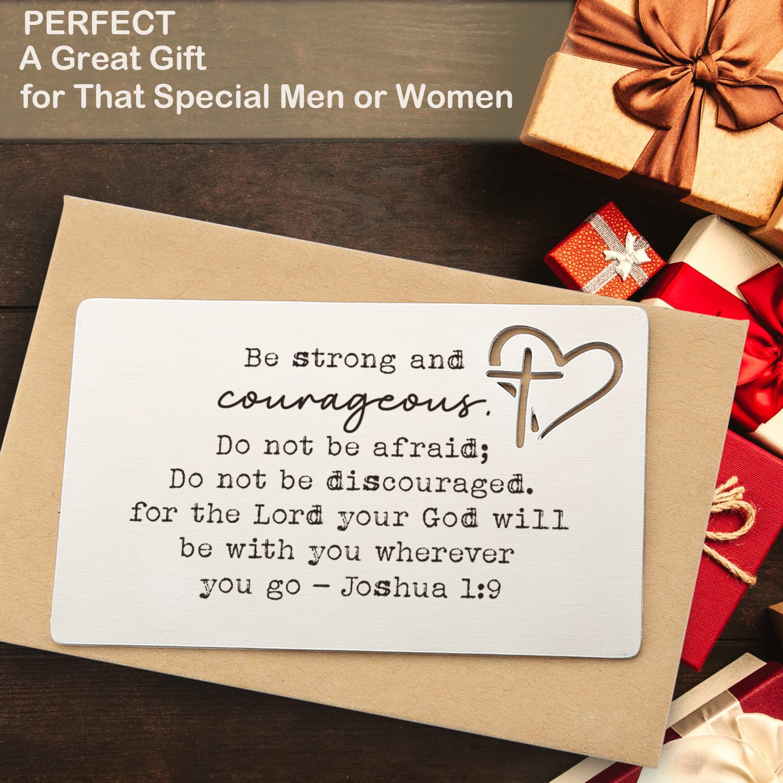 YODOCAMP Christian Engraved Wallet Insert Card - Inspirational Religious Gift for Men & Women - Encouragement Card for Christmas, Birthday, Graduation - Perfect for Daily Carry, Church Events & Special Occasions