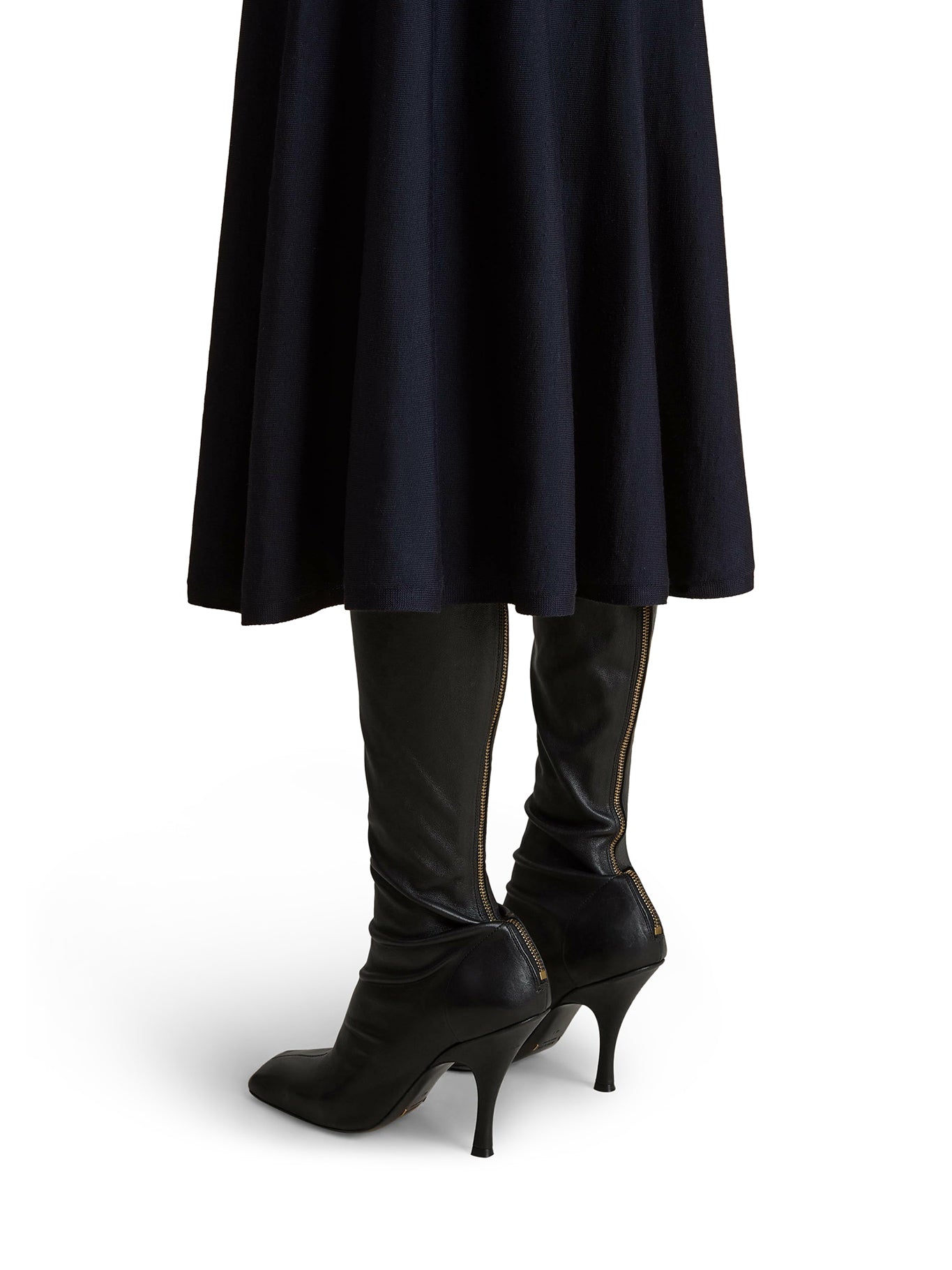 Khaite Mayu Skirt for Women - Midnight Navy Blue Flowy Midi Skirt | Elegant A-Line Pleated Skirt for Office, Party & Special Occasions