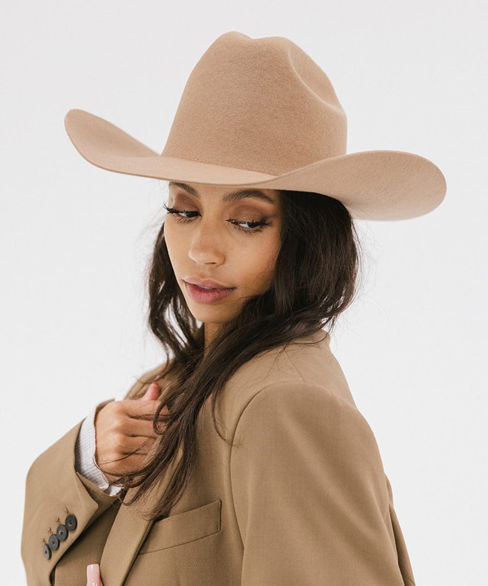 Teddy Cattleman Cowboy Hat for Men & Women - Western Style Felt Cowboy Hat with Adjustable Chin Strap - Perfect for Rodeo, Country Music Festivals & Outdoor Adventures