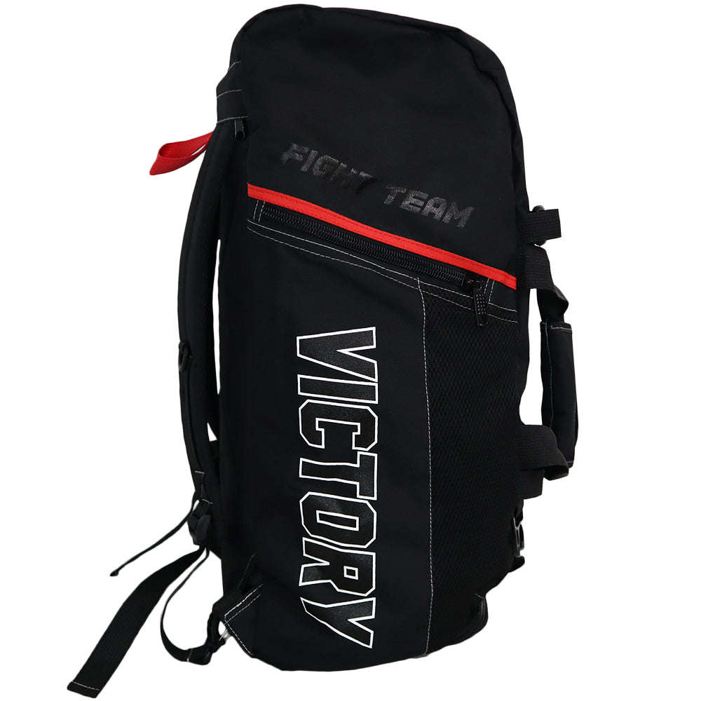 Victory Bag Convertible Backpack for Fight Team - Durable & Stylish in Black, White, Red - Perfect for MMA, Boxing & Gym Training