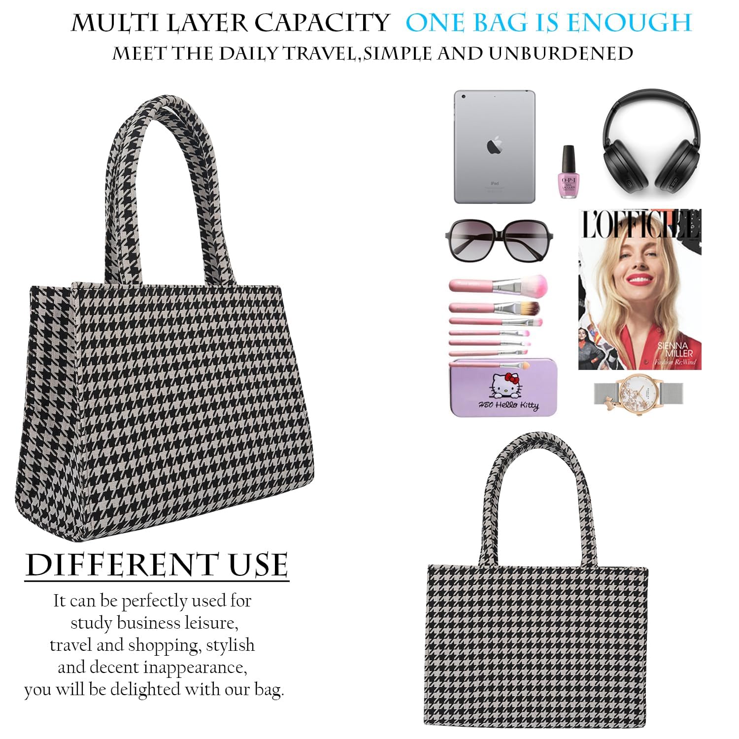 Lekhx Women's Tote Bag - Stylish Handbag for Office, College, Work & Party | Perfect for Work Commute, School Essentials & Evening Events