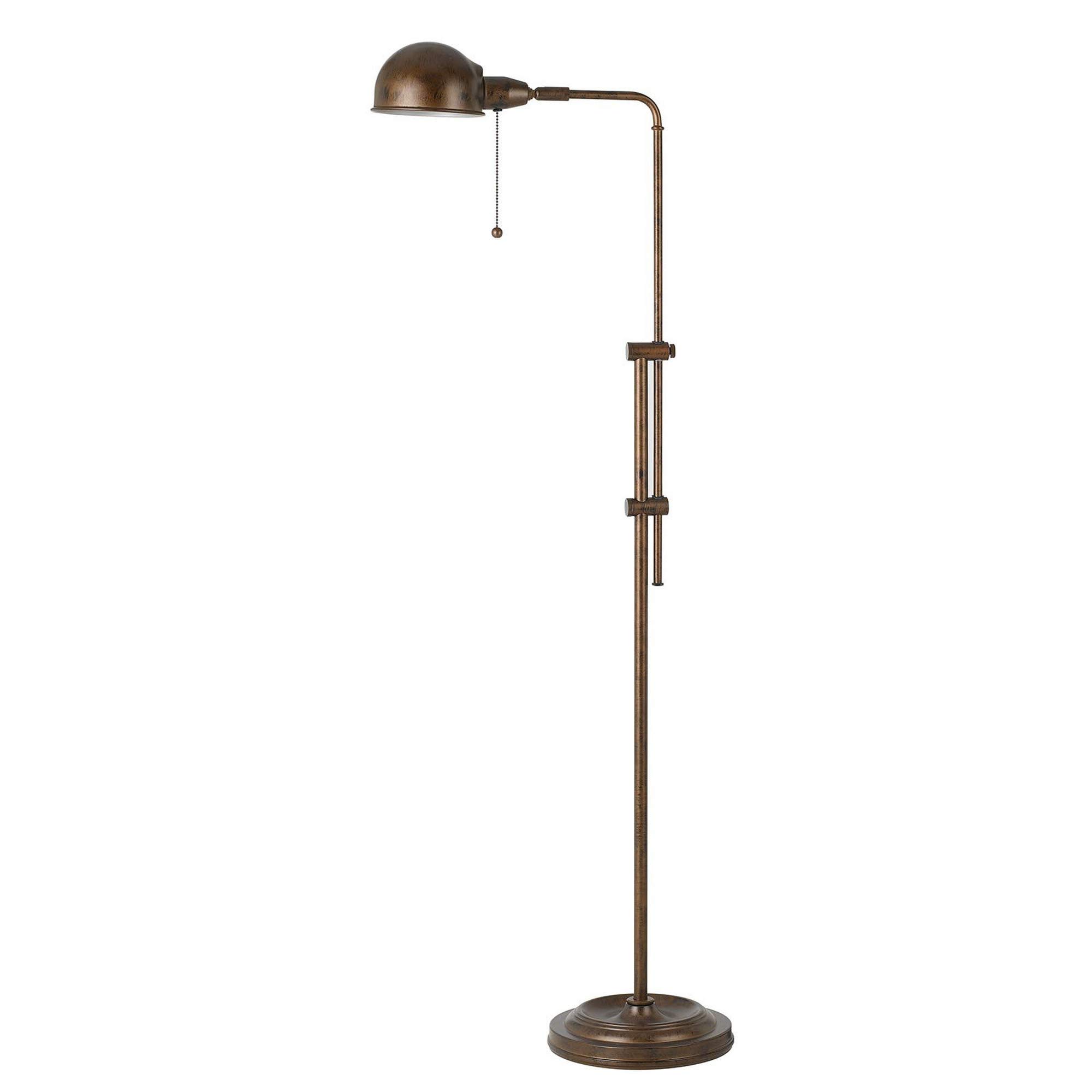 Adjustable Height Metal Pharmacy Lamp with Pull Chain Switch - Bronze Finish for Home Office, Reading Nook & Bedside Lighting