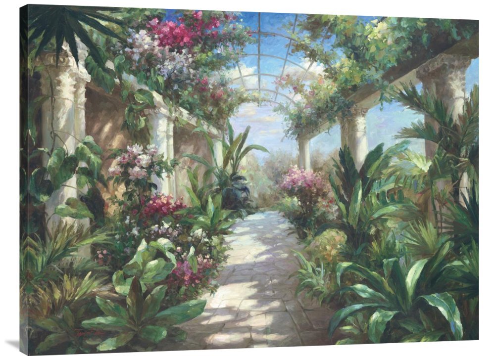 James Reed Garden Charm Gallery Wrap Giclee Canvas Print - Premium Wall Art Decor for Living Room, Bedroom & Office - Ready to Hang Home Decoration