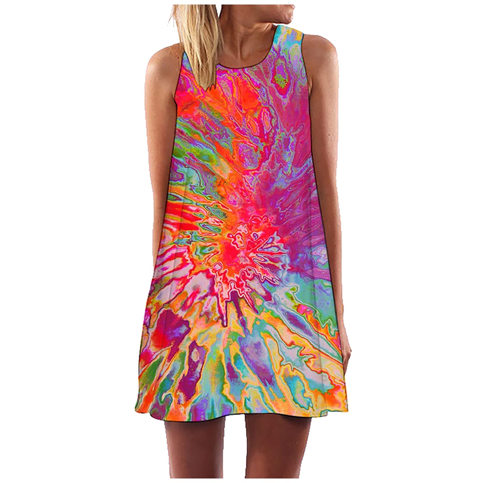 UYTOGOFE Women's Floral Print Sleeveless Pocket Dress - Casual Loose Fit O-Neck Summer Beach Holiday Maxi Dress (Black) | Perfect for Vacations, Pool Parties & Summer Outings
