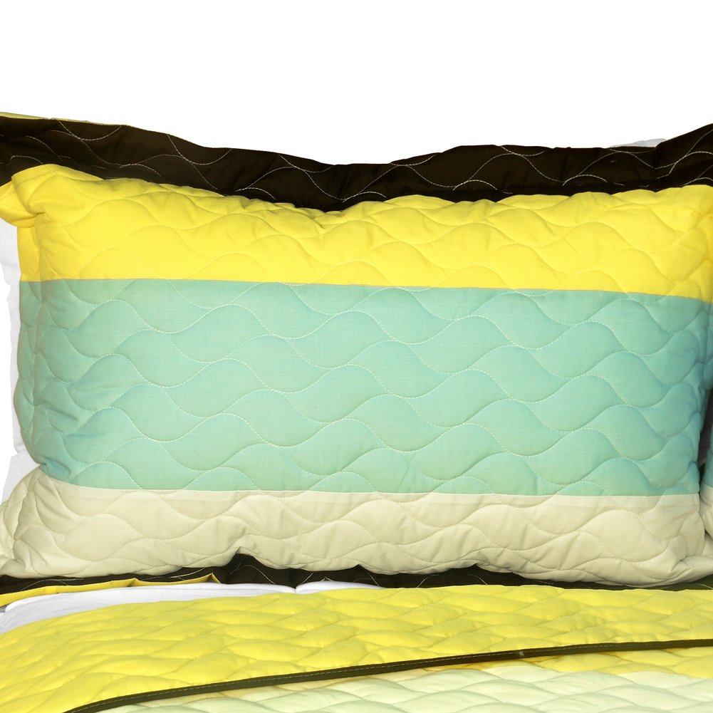 Mira Beauty 3-Piece Vermicelli Quilted Patchwork Bedding Set - Full/Queen Size - Soft & Stylish for Cozy Bedroom Decor