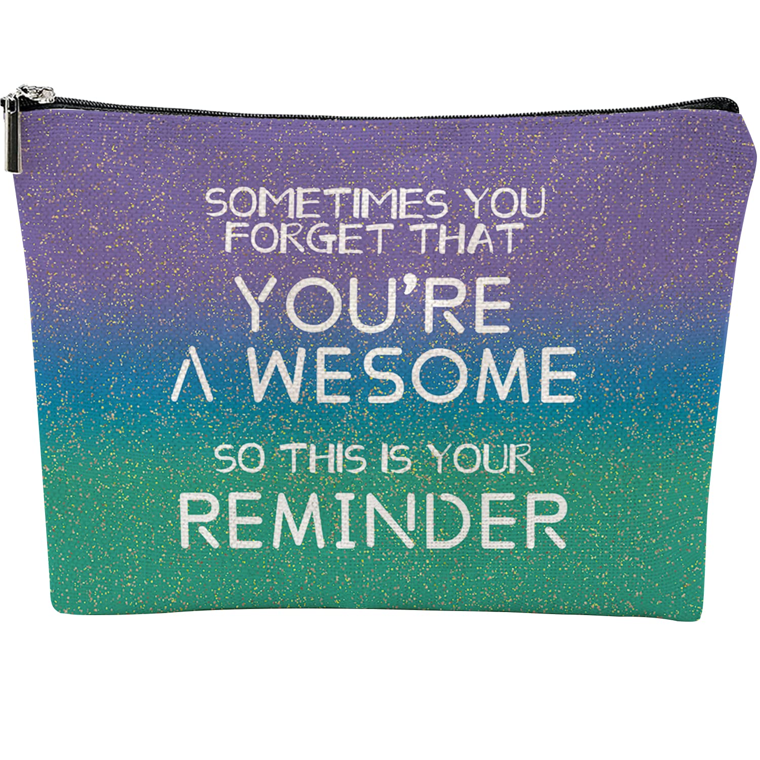 **Yutrrpe Inspirational Makeup Bag for Women & Girls - Waterproof Cosmetic Pouch, Travel Toiletry Organizer, Birthday Gift Idea - Perfect for Travel, Gym, and Daily Use**