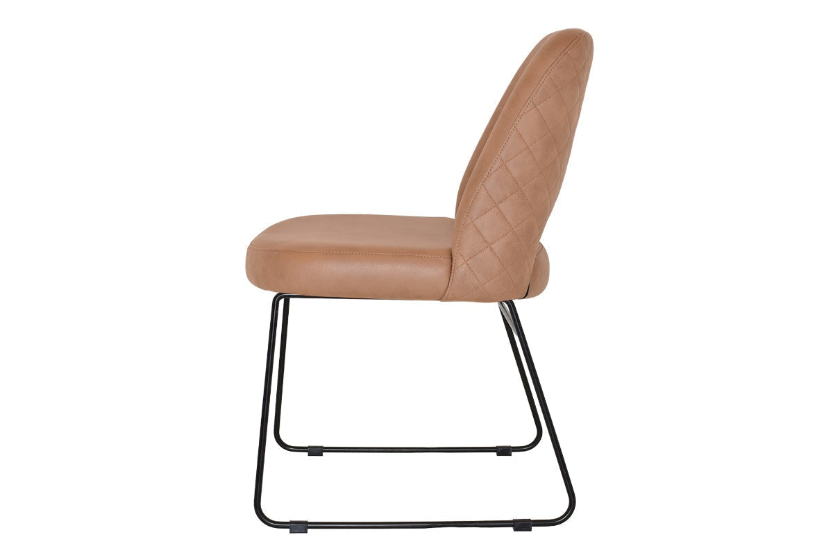 EZ Hospitality Cairo Indoor Armless Chair with Metal Base - Black Sled Style for Office, Conference Room, or Home Decor