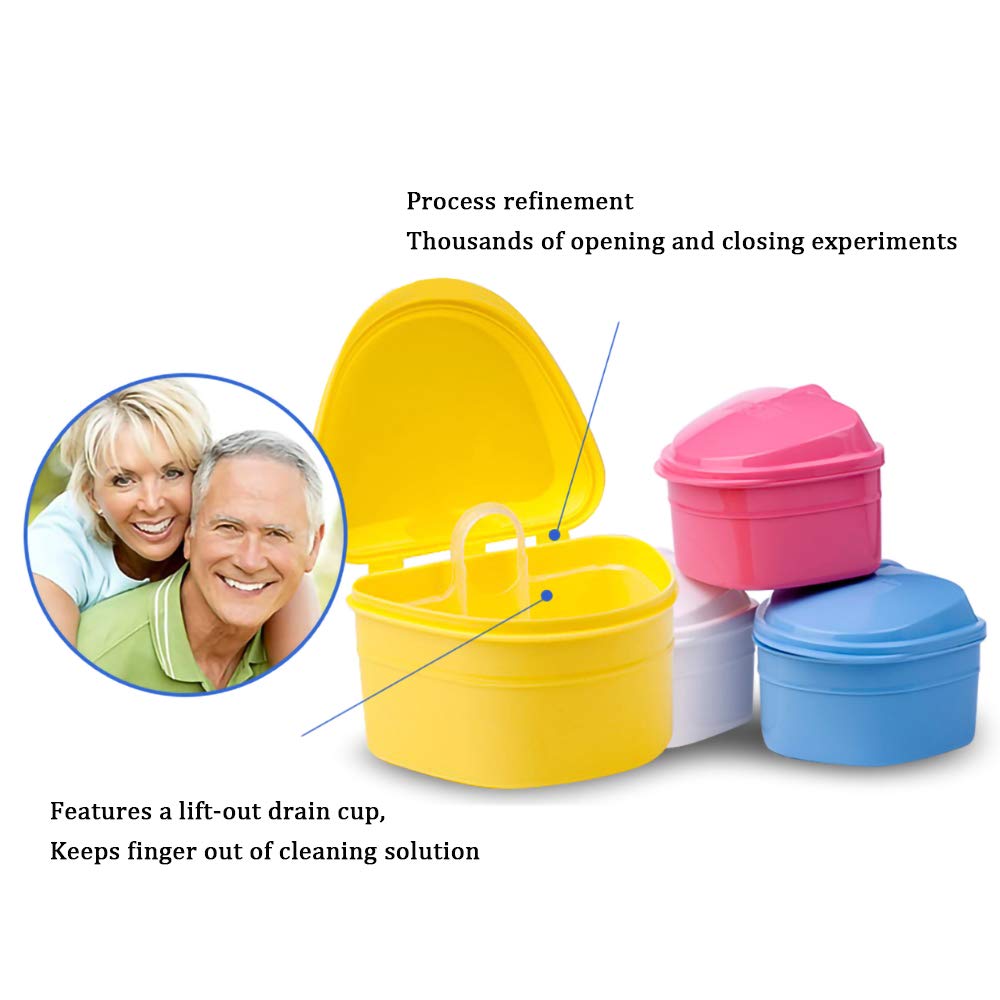 **Denture Bath Box & Cleaning Case - Complete Care for Dentures, Clear Braces, False Teeth, Mouth Guards, Night Guards & Retainers - Travel-Friendly (Black & White) - Perfect for Home, Travel & Daily Oral Hygiene**