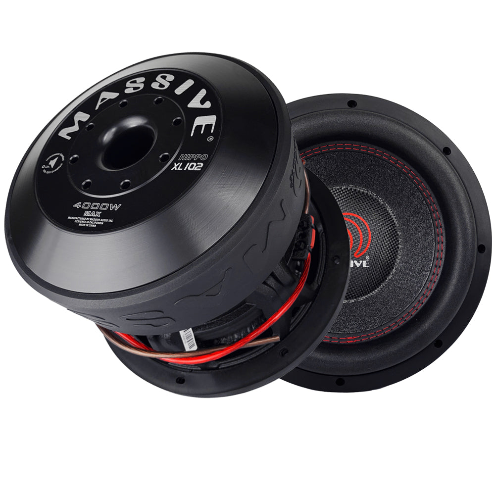 HIPPO XL102 10-Inch 2000 Watts RMS Dual 2 Ohm 3 Voice Coil Mega Subwoofer - Powerful Bass for Car Audio & Home Theater Systems