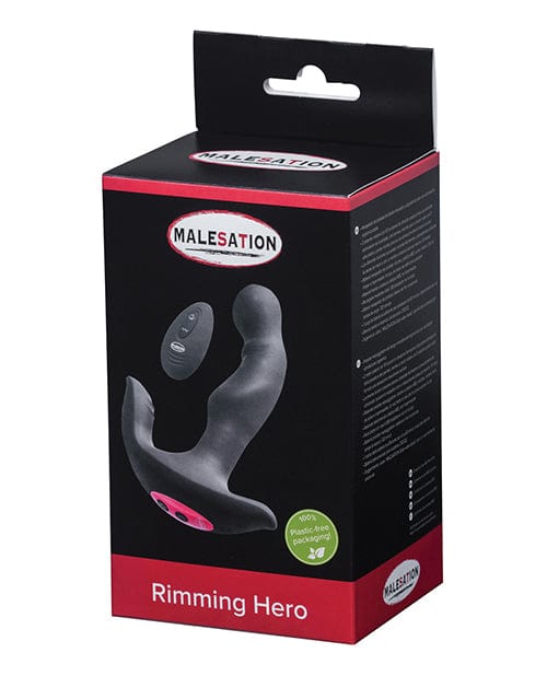 Black Prostate Massager with Rotating Beads - Triple Stimulation for Enhanced Pleasure & Prostate Health - Perfect for Men's Wellness & Intimate Relaxation